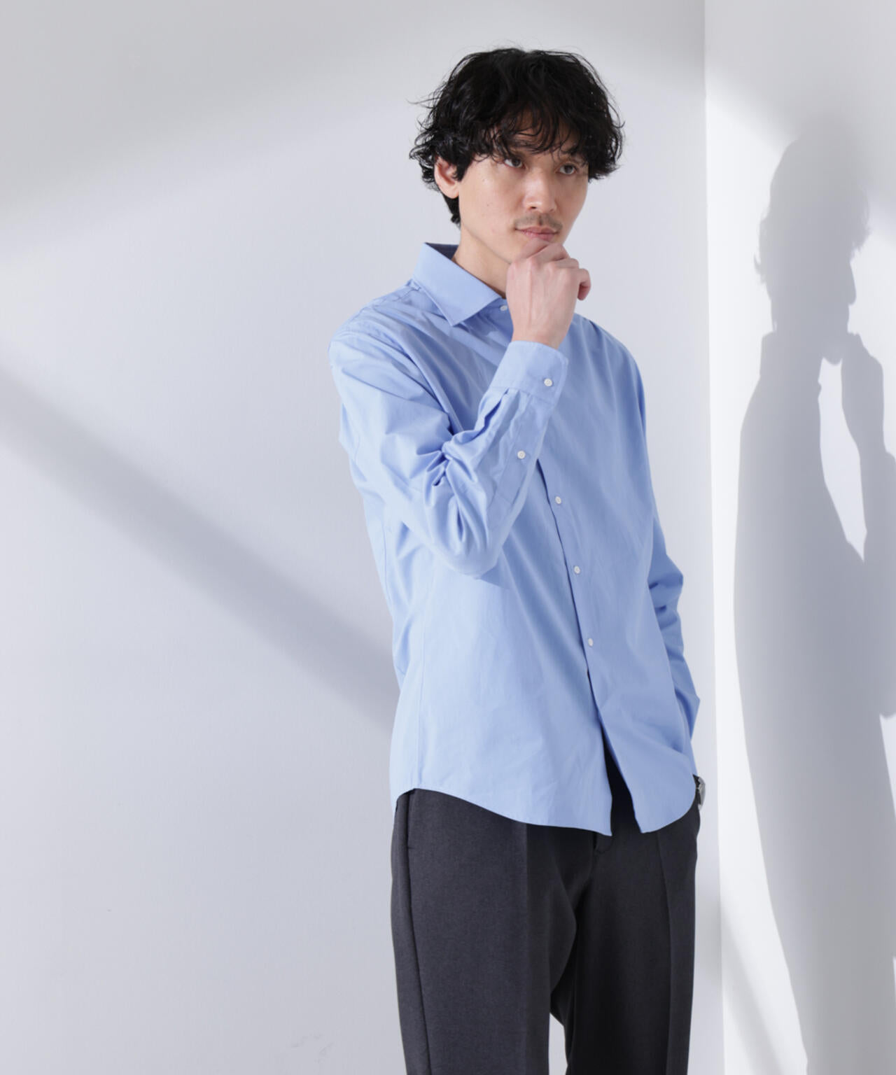 ｢N shirt｣Anti Soaked(R) 汗染み防止セミワイドカラーシャツ長袖