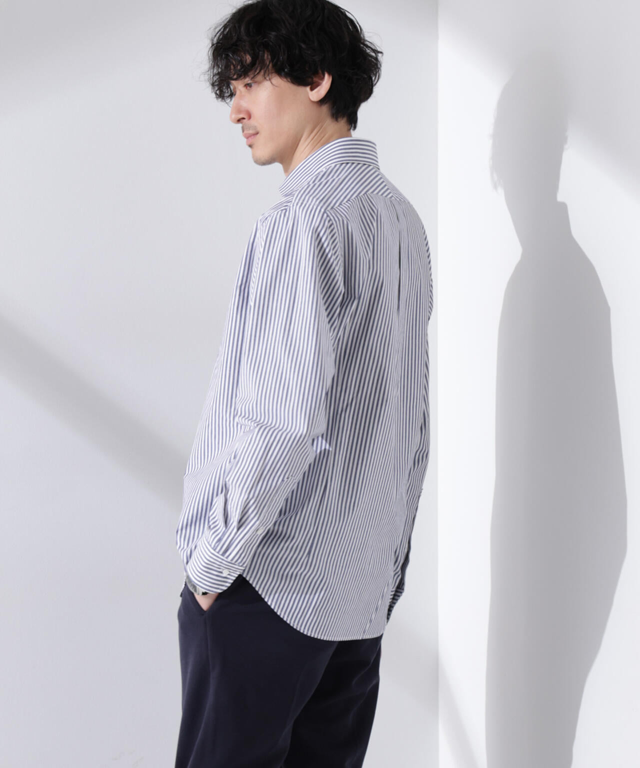 ｢N shirt｣Anti Soaked(R) 汗染み防止セミワイドカラーシャツ長袖