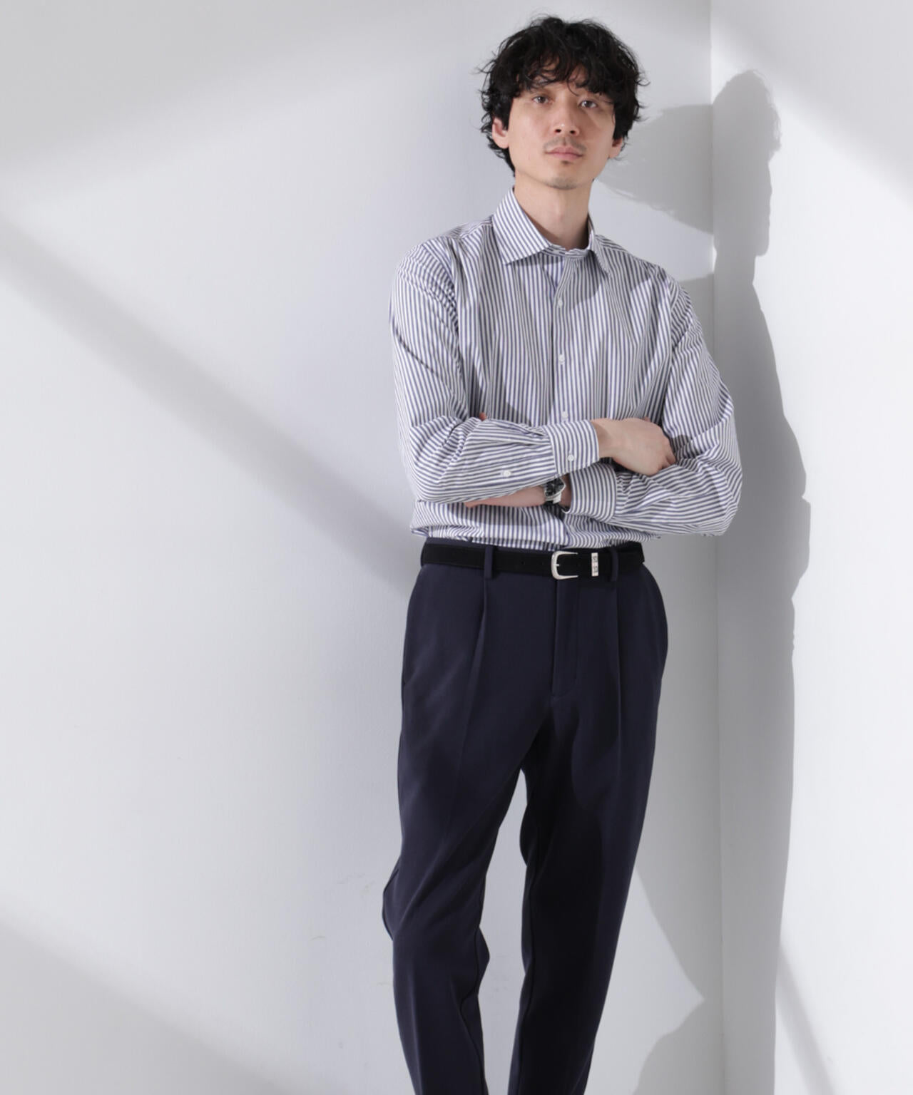 ｢N shirt｣Anti Soaked(R) 汗染み防止セミワイドカラーシャツ長袖