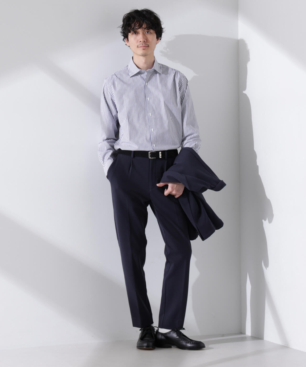 ｢N shirt｣Anti Soaked(R) 汗染み防止セミワイドカラーシャツ長袖