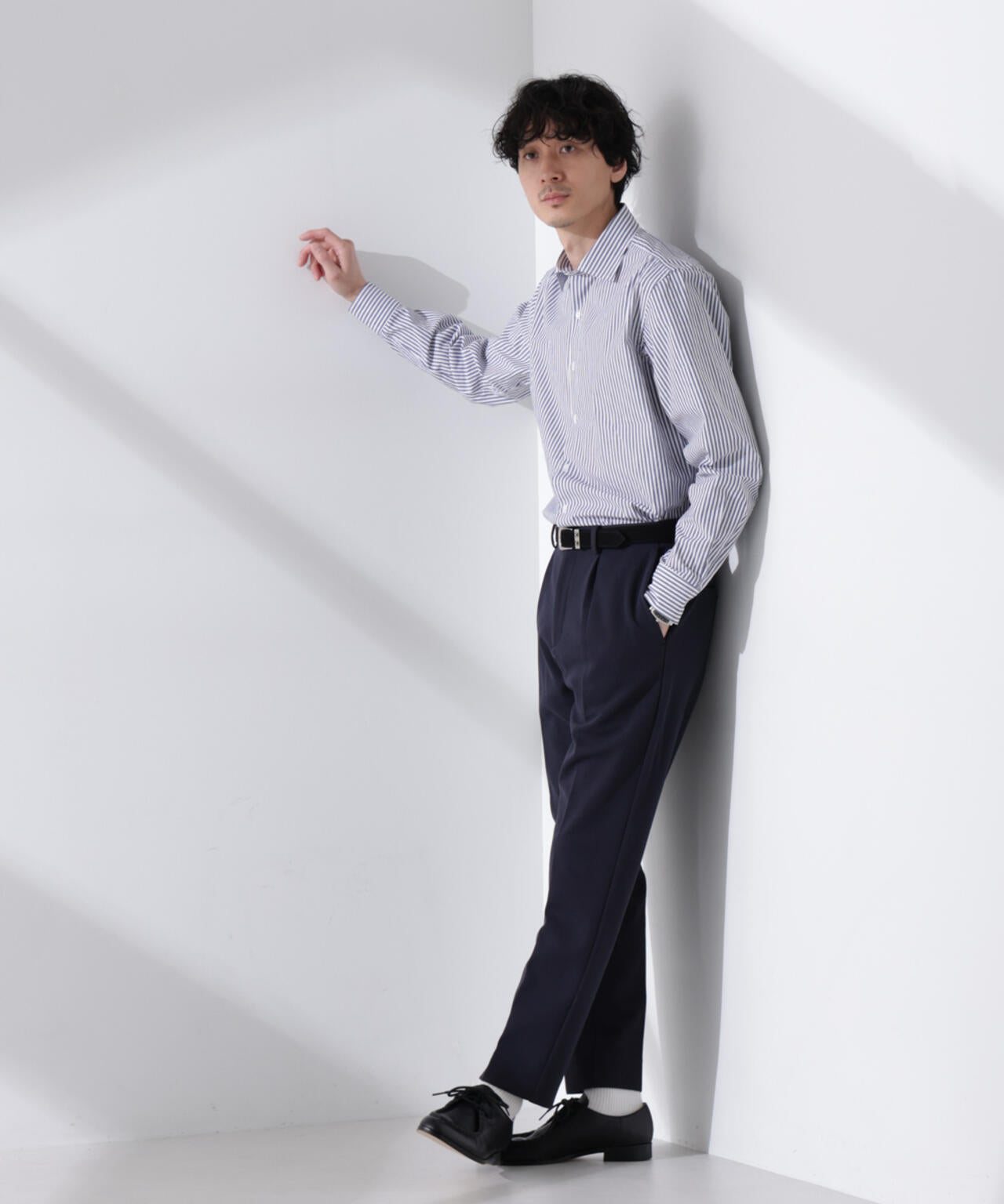｢N shirt｣Anti Soaked(R) 汗染み防止セミワイドカラーシャツ長袖
