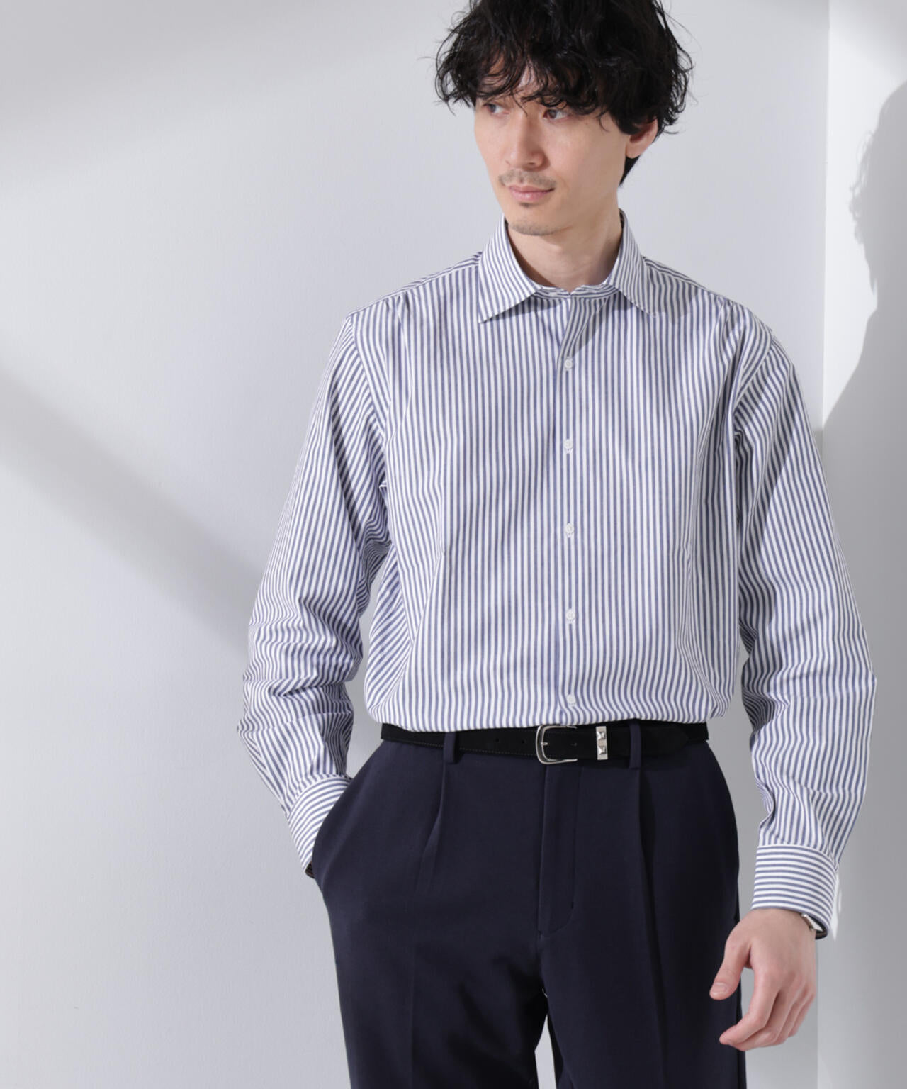 ｢N shirt｣Anti Soaked(R) 汗染み防止セミワイドカラーシャツ長袖