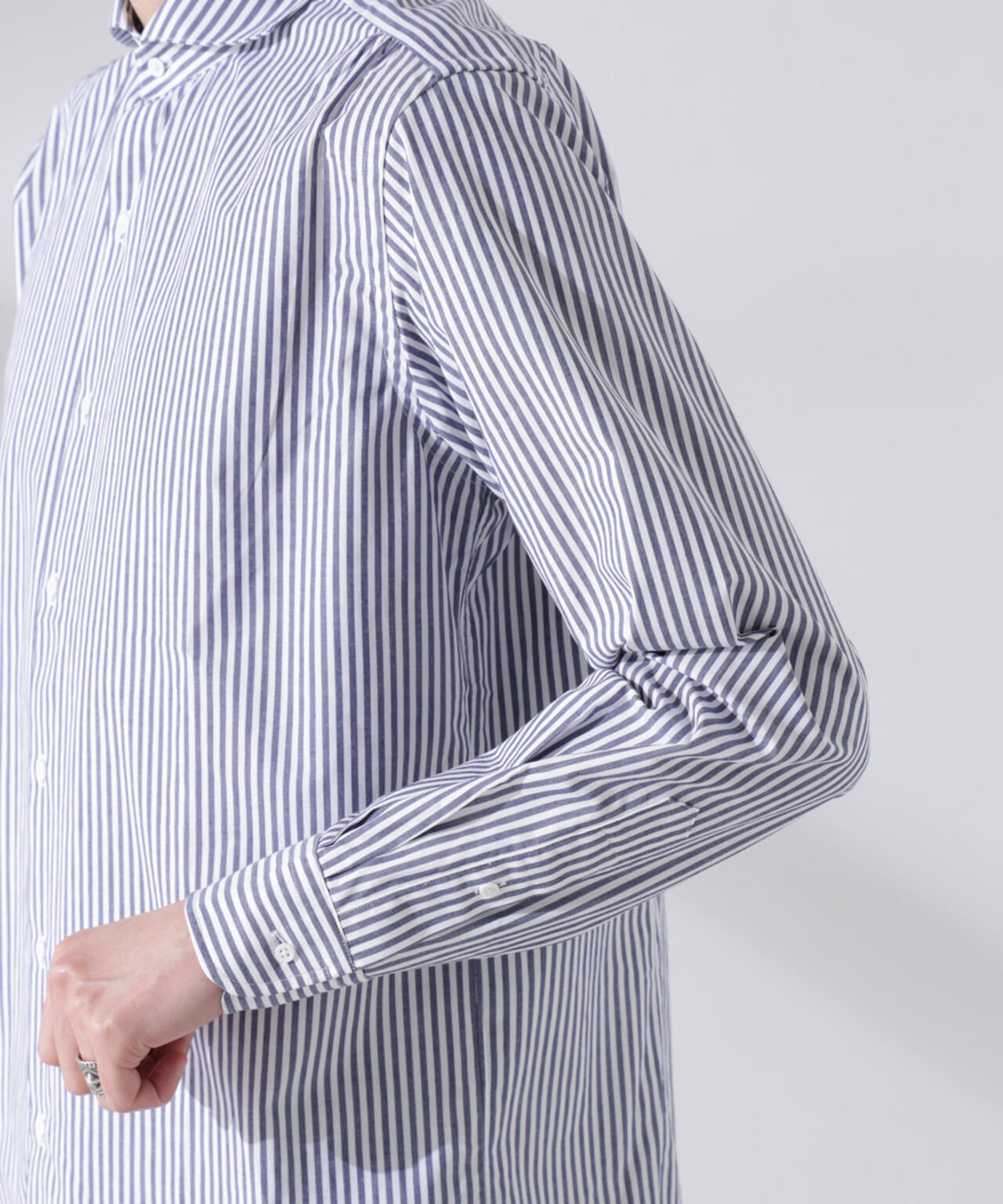 ｢N shirt｣Anti Soaked(R) 汗染み防止ホリゾンタルカラーシャツ長袖