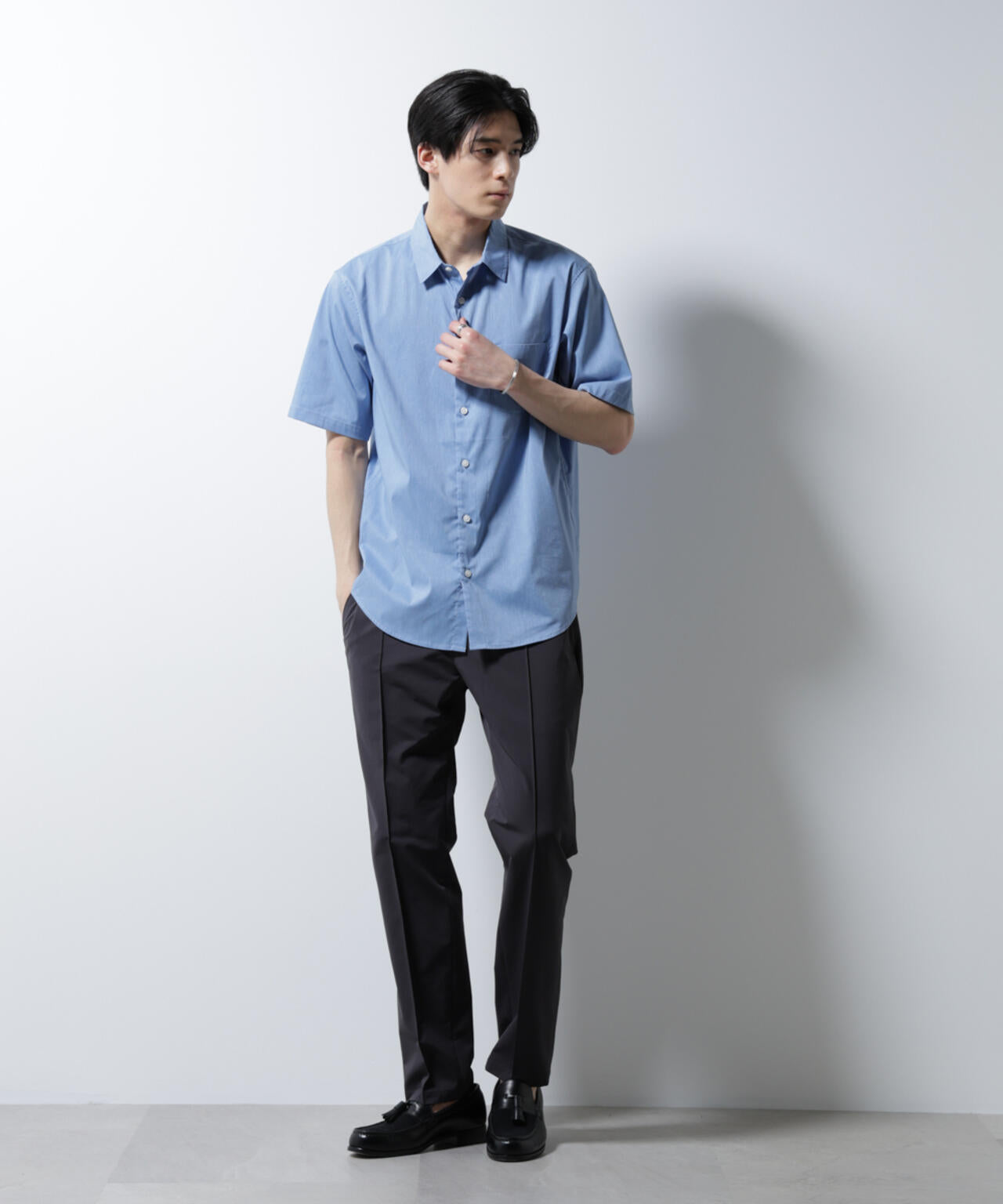 ｢ICE FLOW LINEN｣レギュラーカラーシャツ 半袖