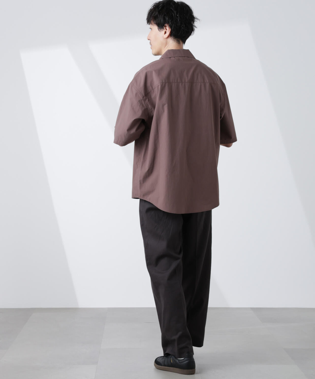 「大人のワイドシャツ」オープンカラー 半袖