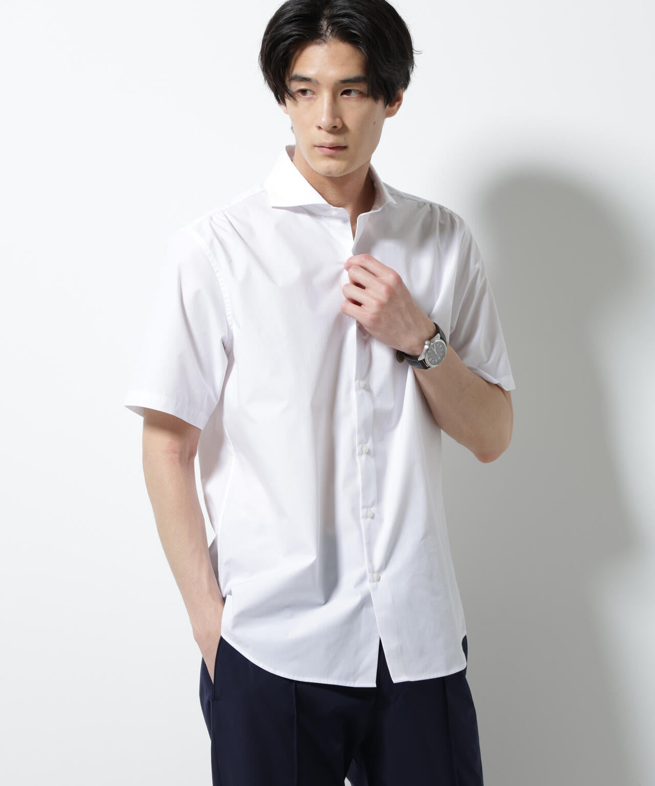「N shirt」 速乾 ホリゾンタルカラーシャツ半袖