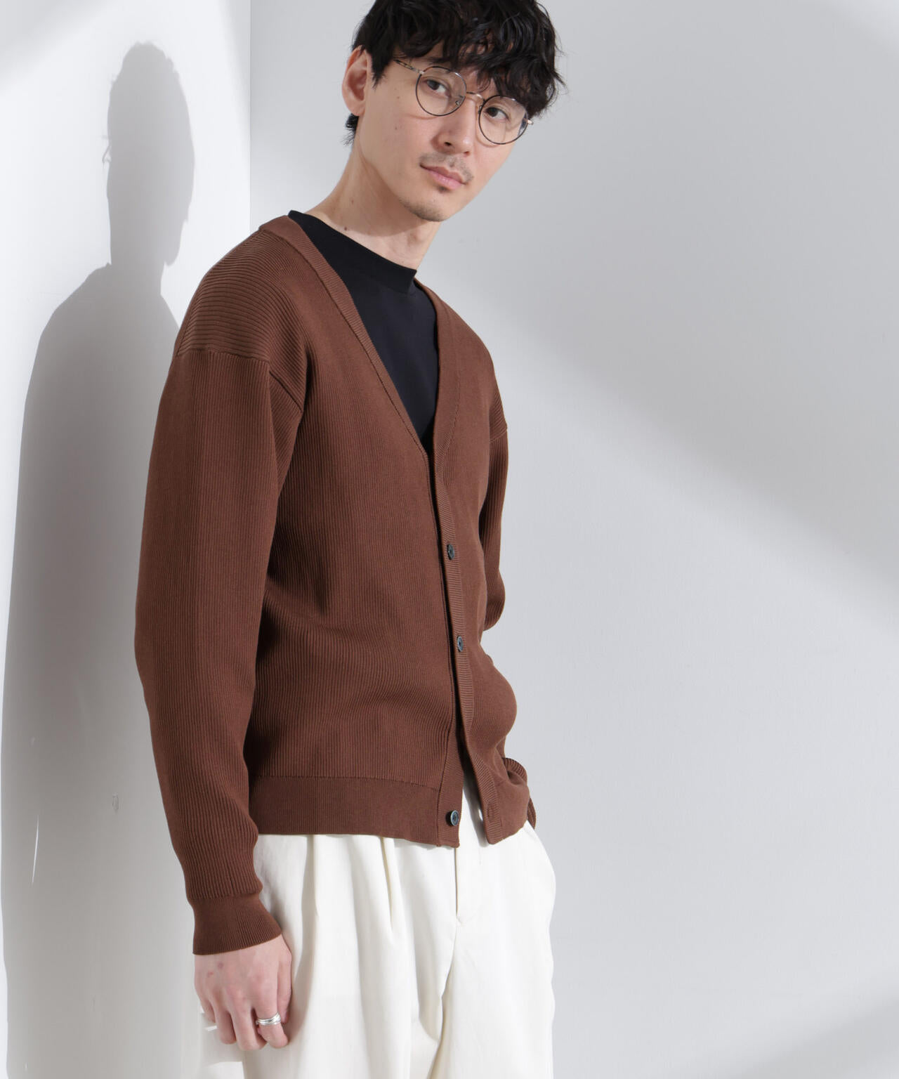 CICAドライタッチ リブカーディガン