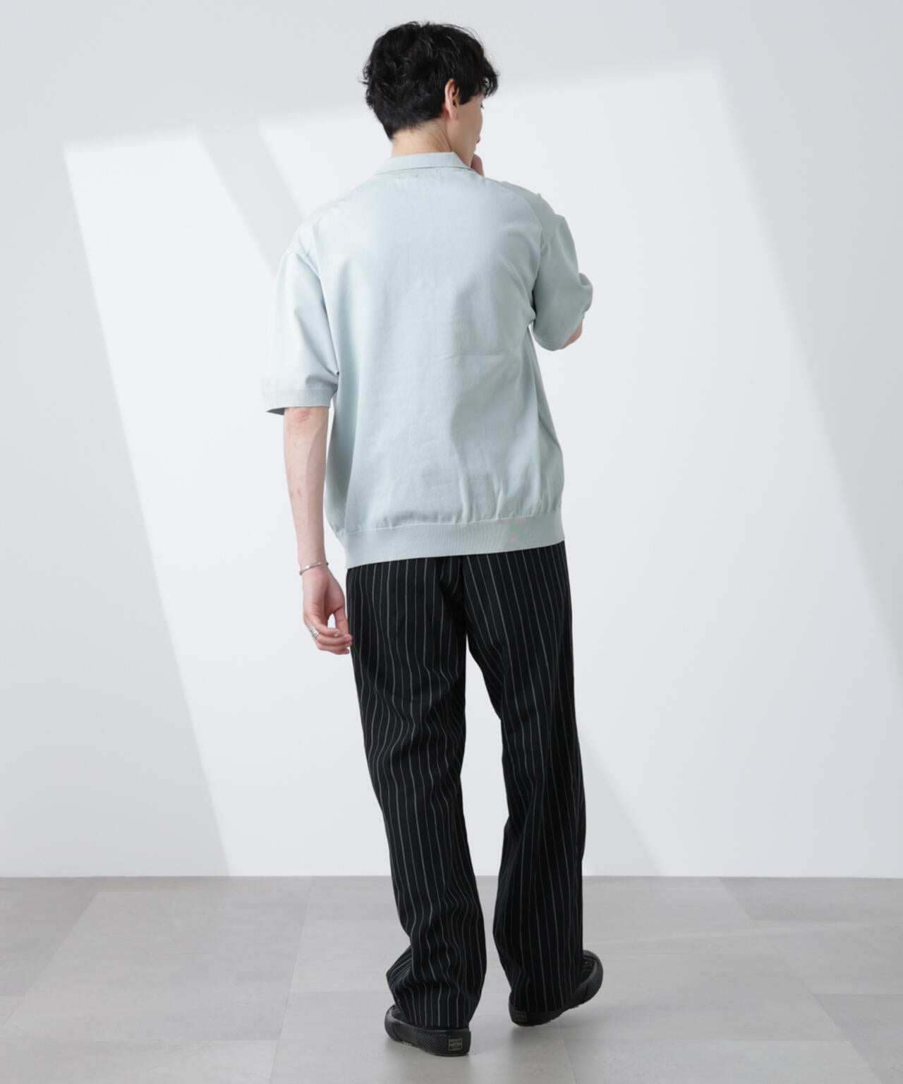 コットン/ソロナ プレーティング 半袖ニットポロシャツ