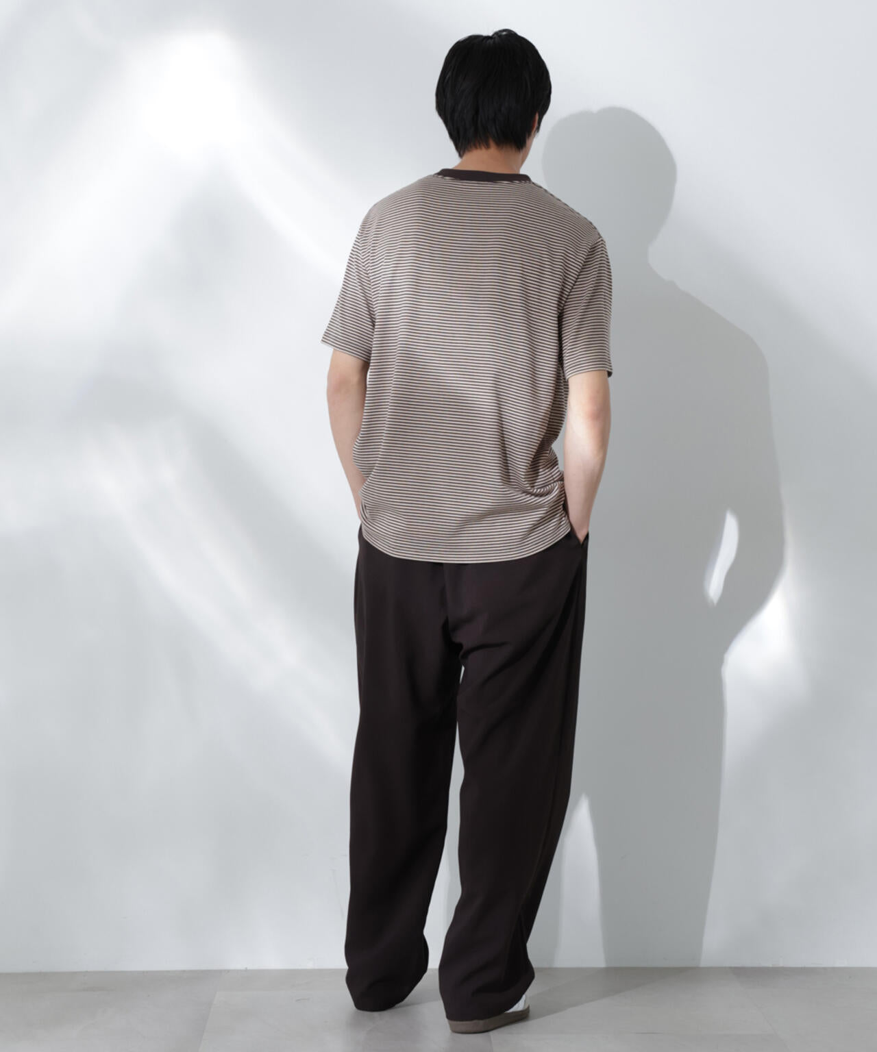 Anti Soaked(R)  汗染み防止 ボーダーミドルシルエットTシャツ