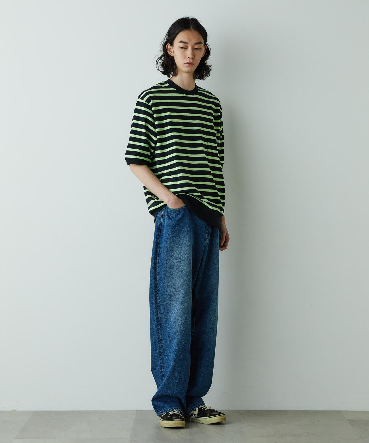 「HOTEL PALACE」オテルパラス ドライタッチバスクボーダールーズシルエットTシャツ