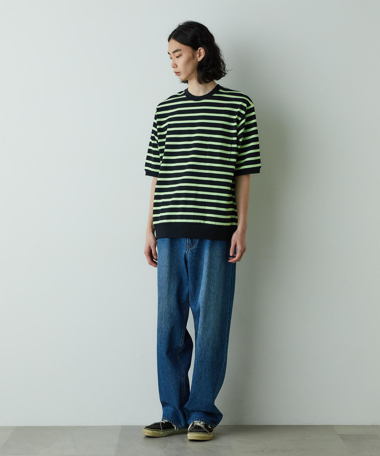 「HOTEL PALACE」オテルパラス ドライタッチバスクボーダールーズシルエットTシャツ