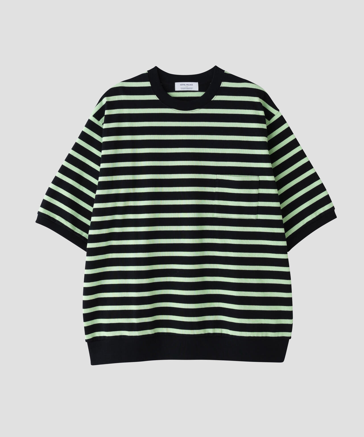「HOTEL PALACE」オテルパラス ドライタッチバスクボーダールーズシルエットTシャツ