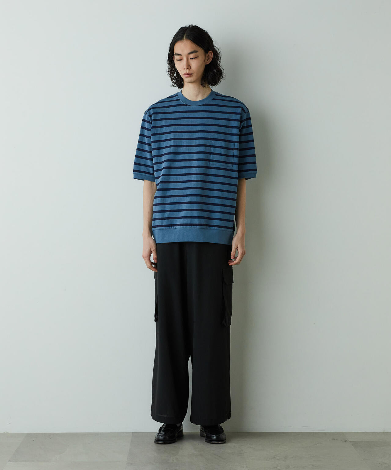 「HOTEL PALACE」オテルパラス ドライタッチバスクボーダールーズシルエットTシャツ