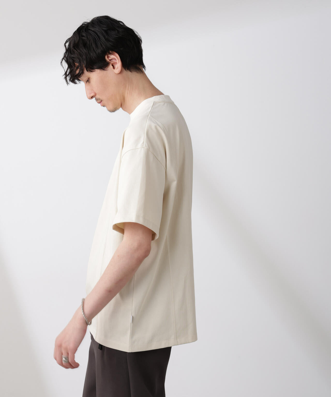 「NJ/CLUB」 ENRICHプリント切り替え Tシャツ