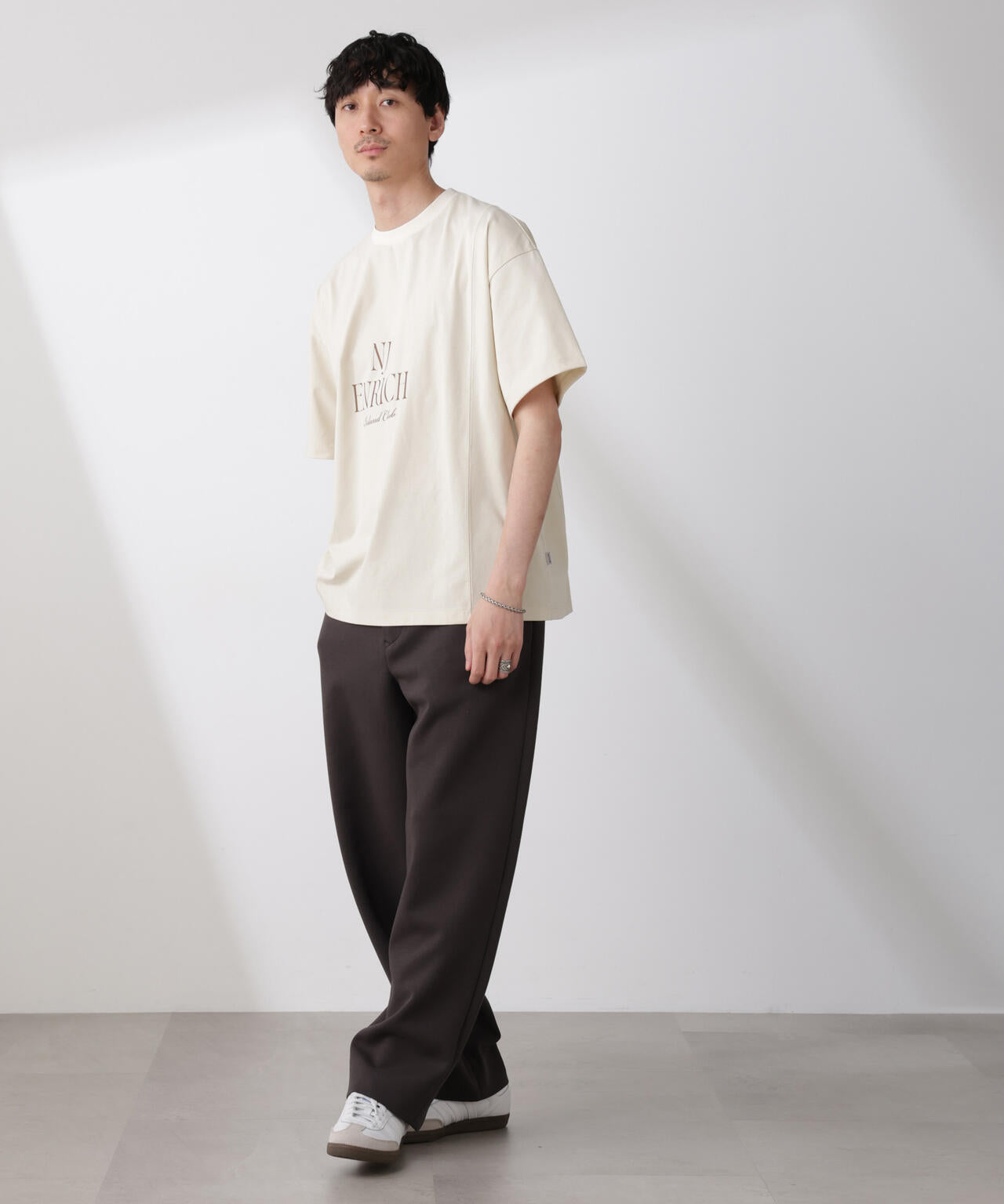 「NJ/CLUB」 ENRICHプリント切り替え Tシャツ