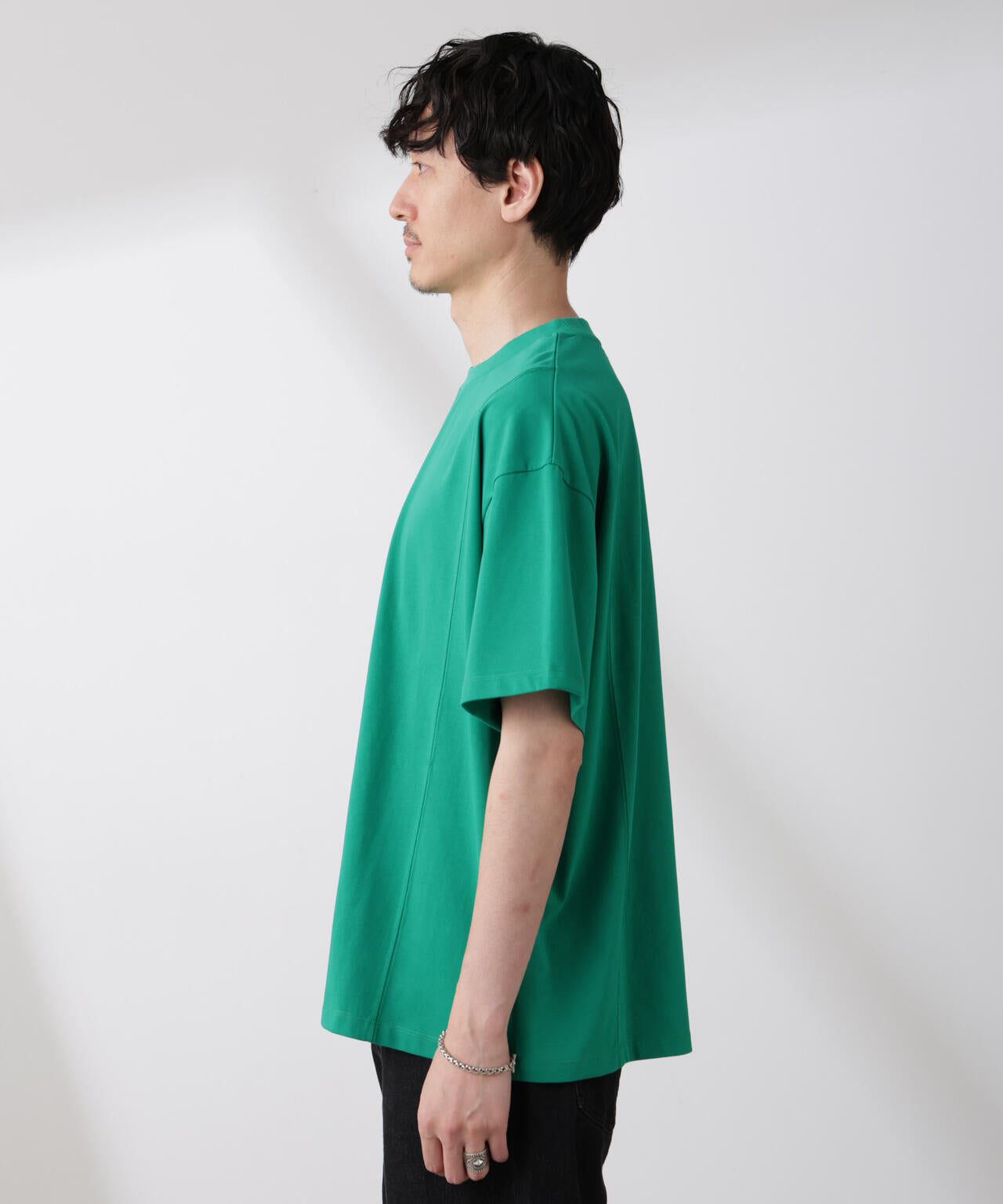 「NJ/CLUB」 ENRICHプリント切り替え Tシャツ