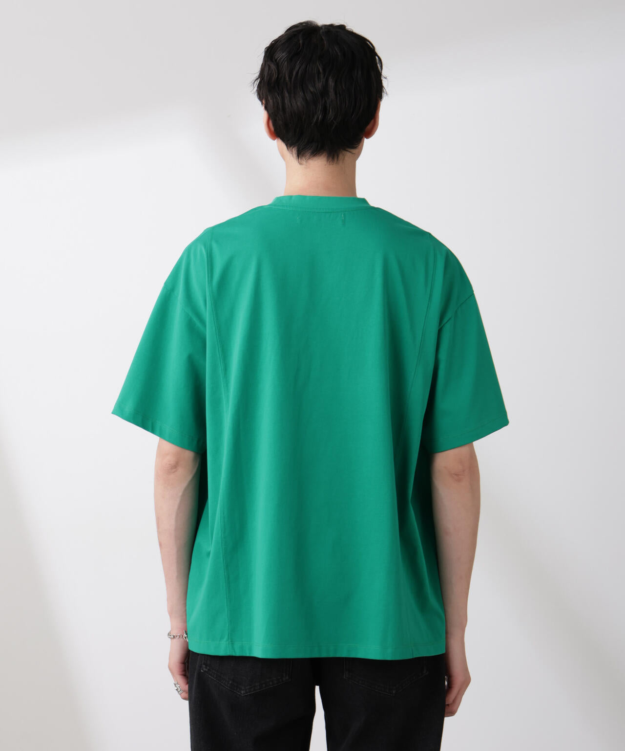 「NJ/CLUB」 ENRICHプリント切り替え Tシャツ