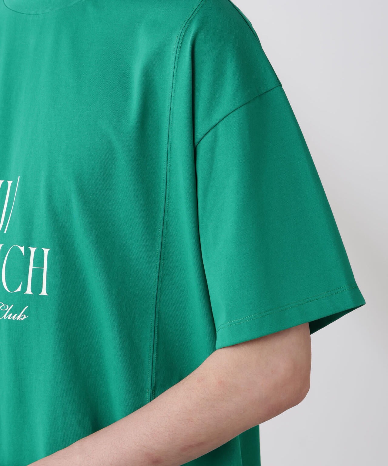 「NJ/CLUB」 ENRICHプリント切り替え Tシャツ