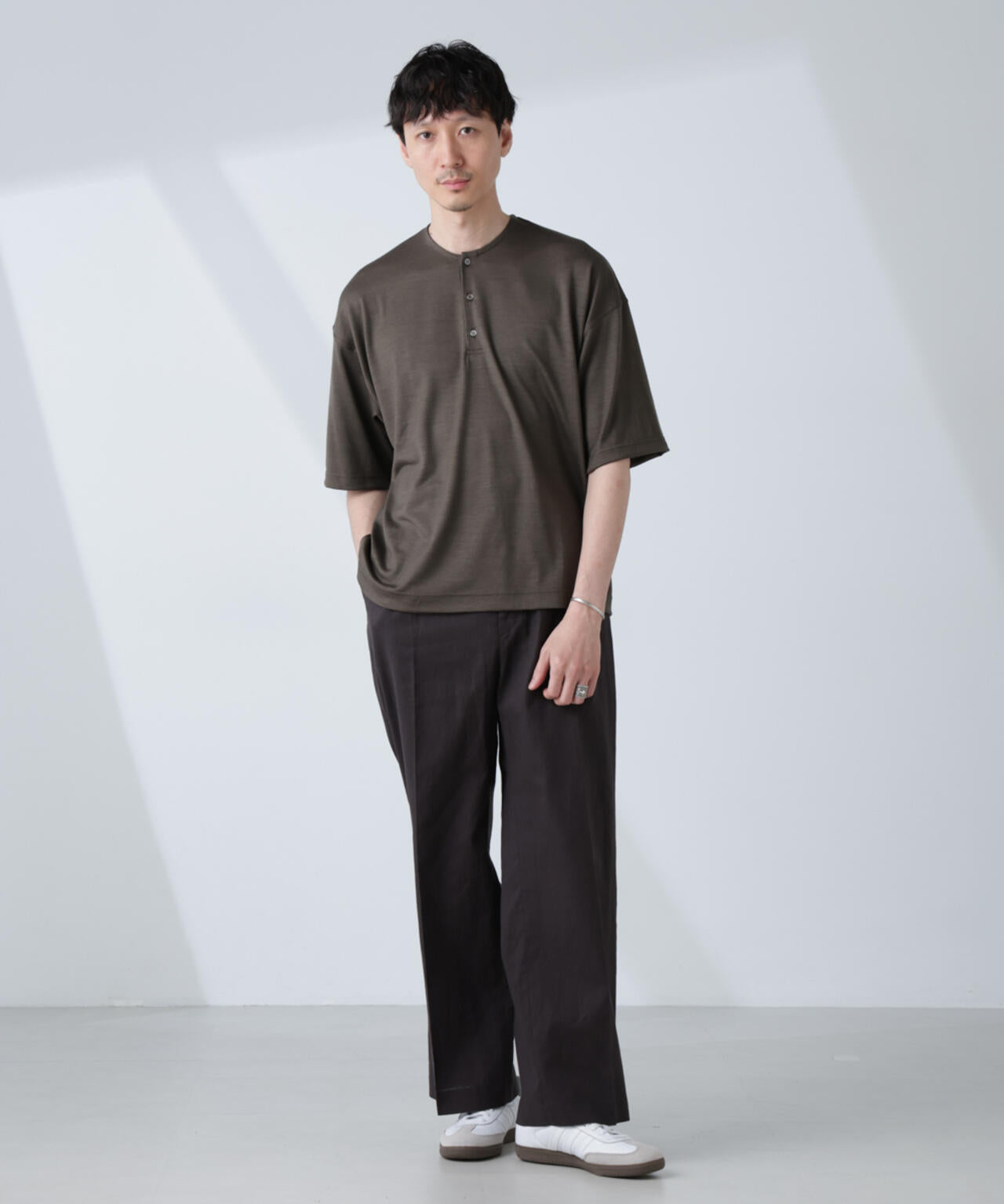 「ALL-DAYS COMFORT 100% WOOL」 ヘンリーネックTEE