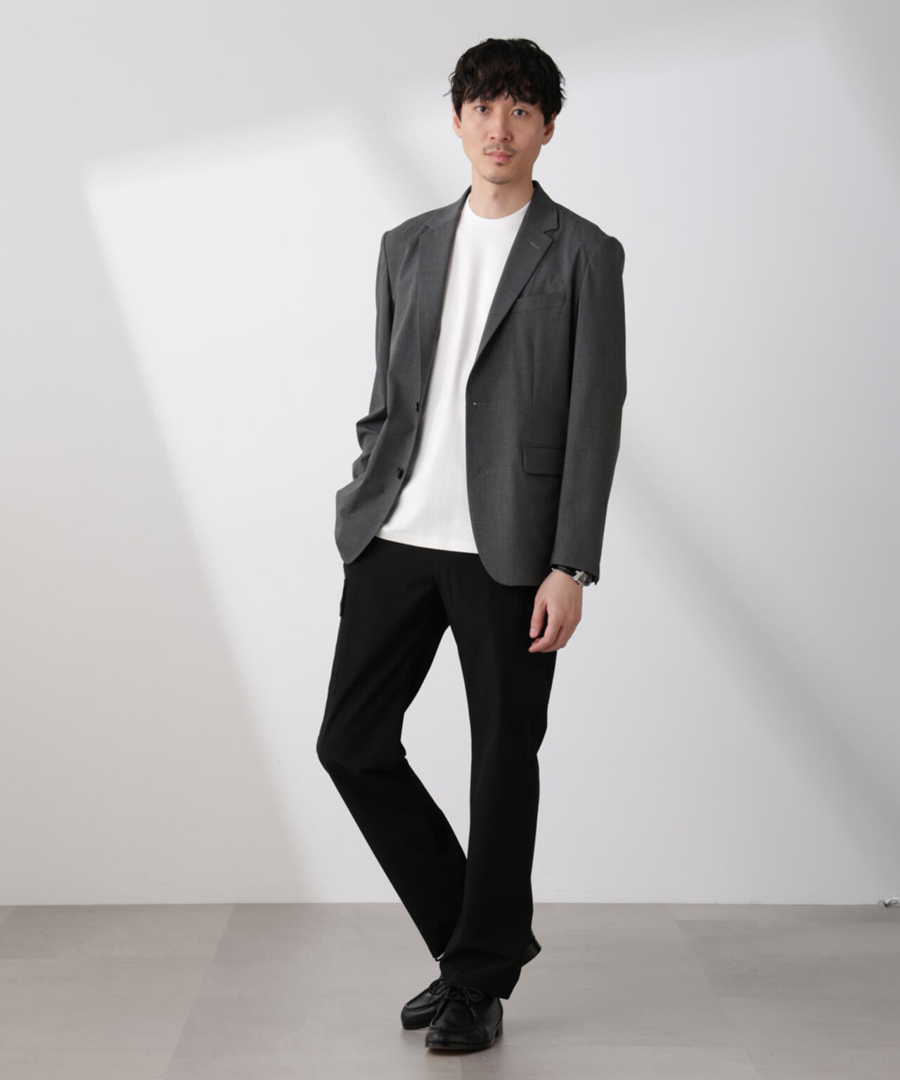 「N trousers」スリムストレッチ カーゴパンツ