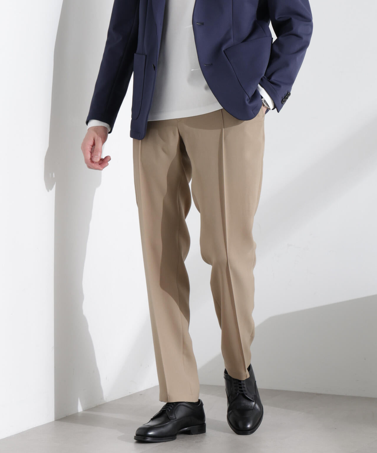 「N TROUSERS PREMIUM」強撚ピケストレッチパンツ(セットアップ可)