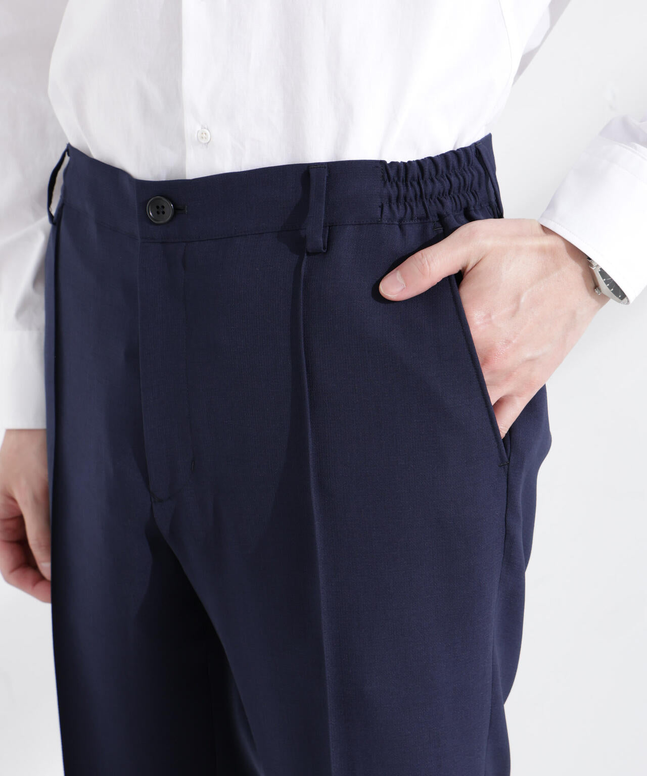 「N TROUSERS PREMIUM」強撚ピケストレッチパンツ(セットアップ可)