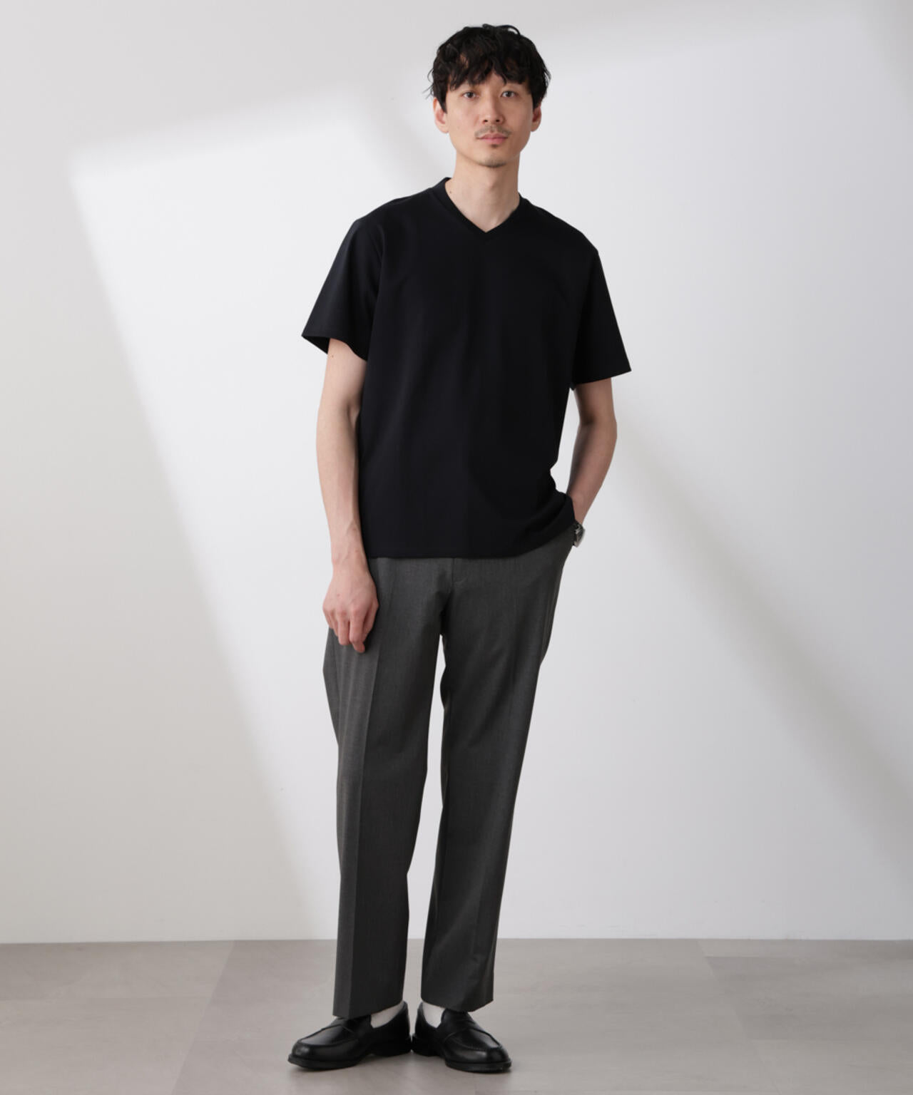 ｢N TROUSERS BASIC｣トロピカルストレッチストレートパンツ（セットアップ可）