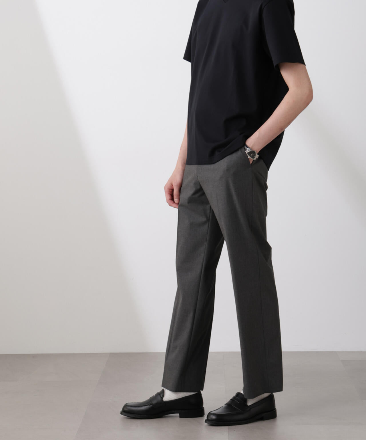 ｢N TROUSERS BASIC｣トロピカルストレッチストレートパンツ（セットアップ可）