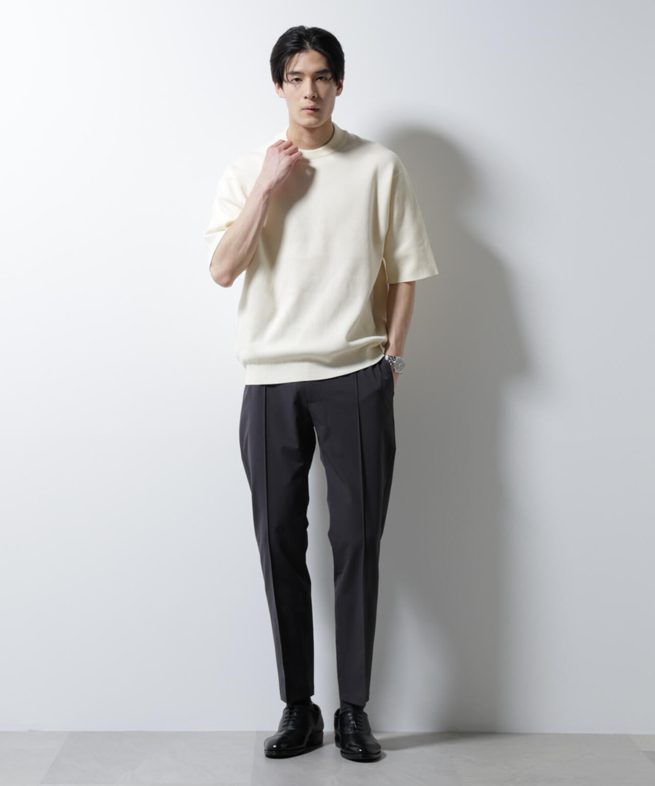 「N TROUSERS BASIC」ダントツオチール防汚テックストレッチパンツ(セットアップ可)
