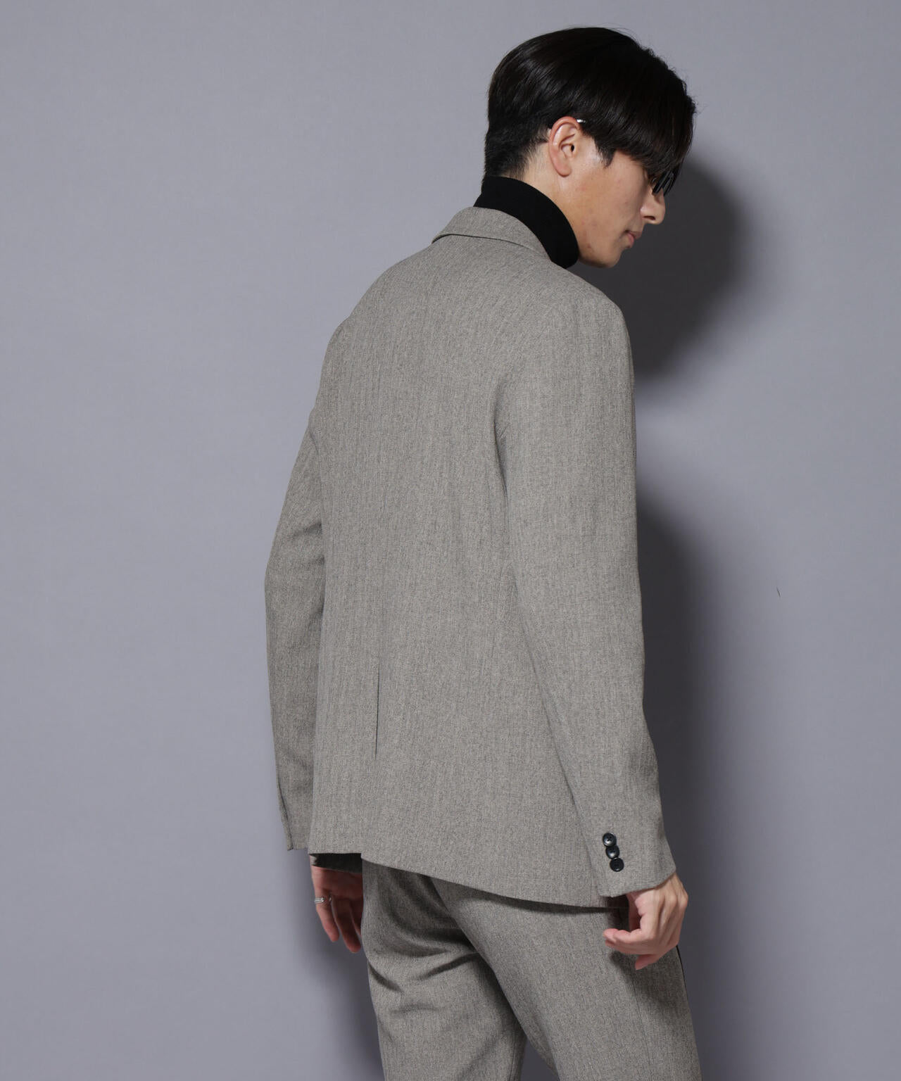 ｢N JACKET BASIC｣ 洗えるMIXツイードストレッチジャケット(セットアップ可)