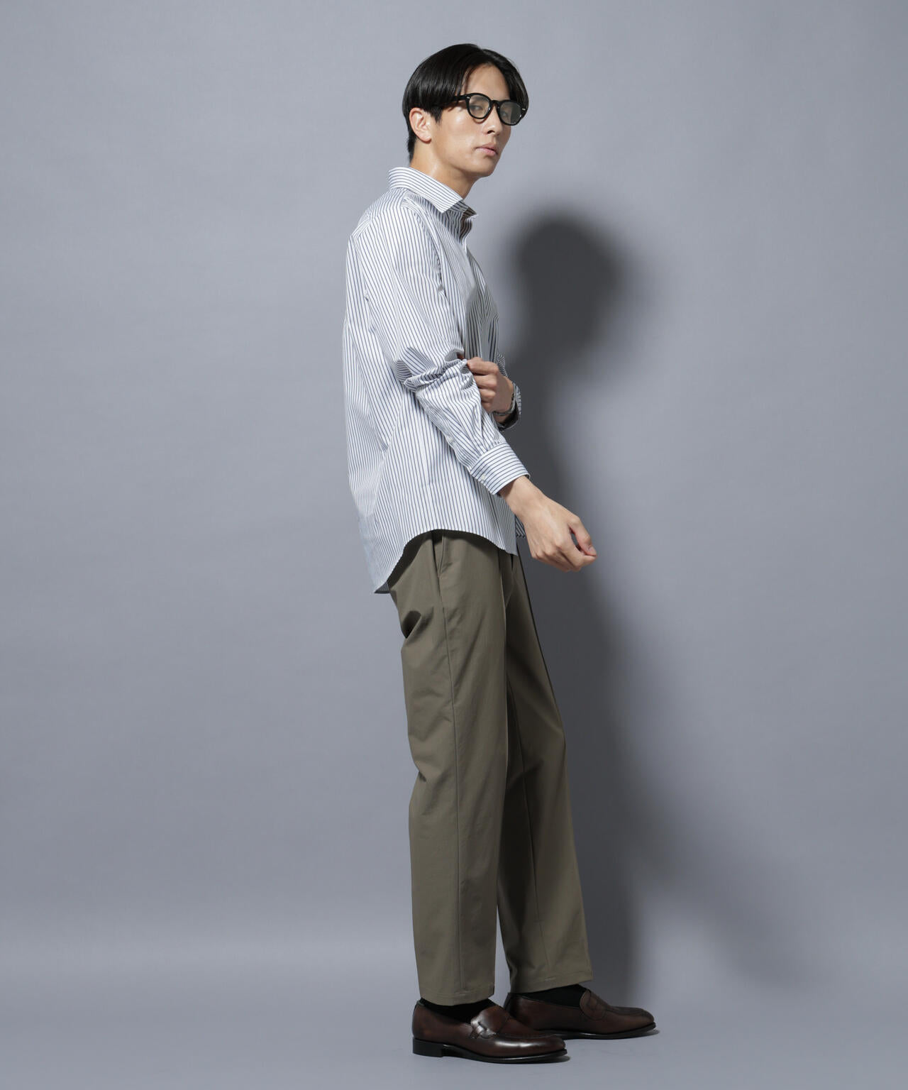 「N shirt」Anti Soaked(R)汗染み防止セミワイドカラーシャツ長袖