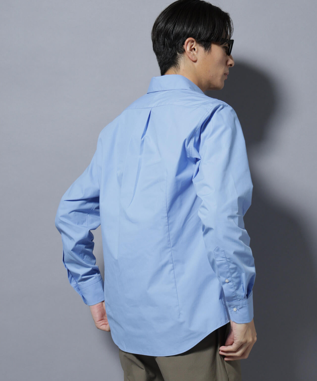 「N shirt」Anti Soaked(R)汗染み防止ホリゾンタルカラーシャツ長袖