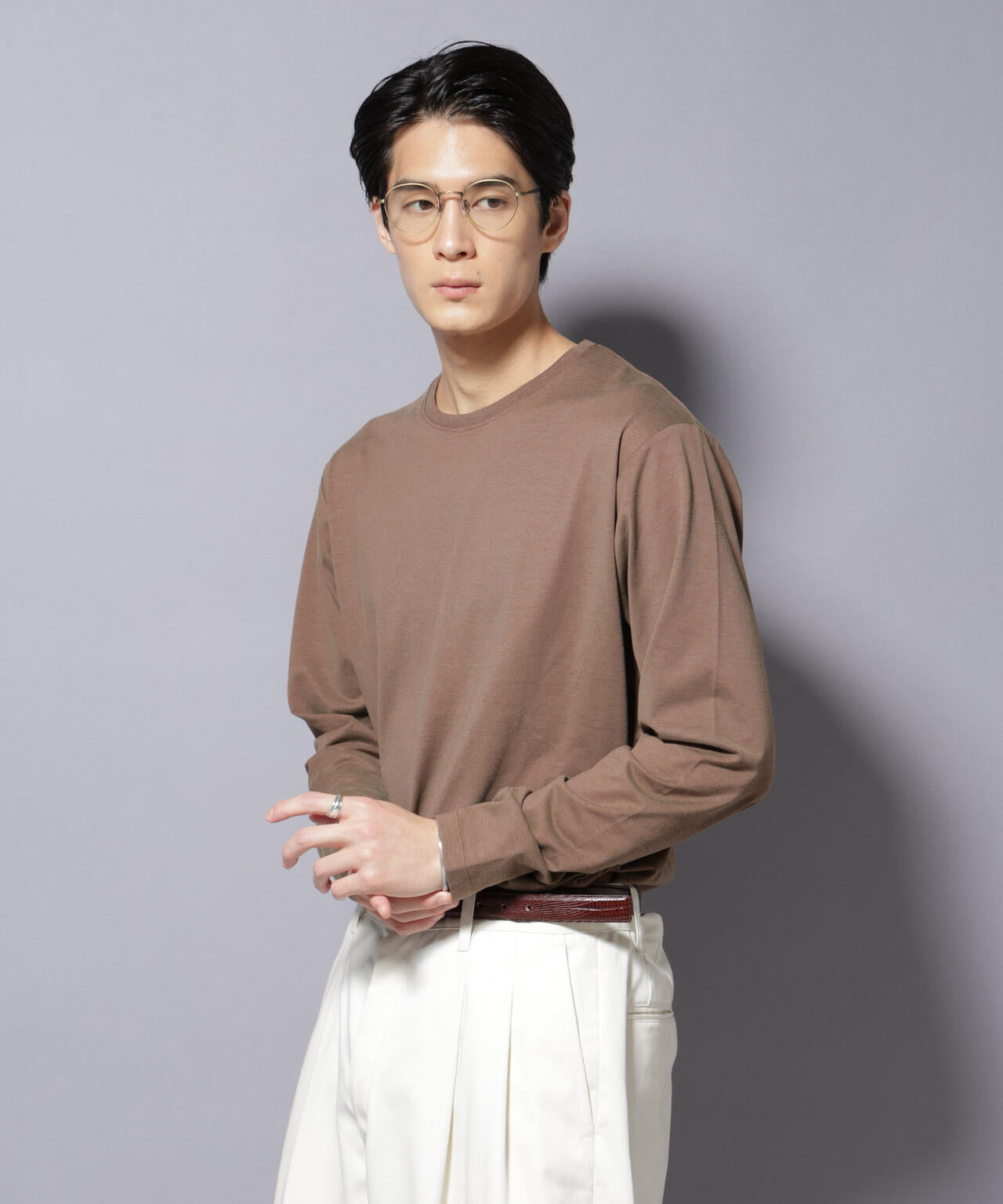 ソラーロライトストレッチクルーネックTシャツ 長袖