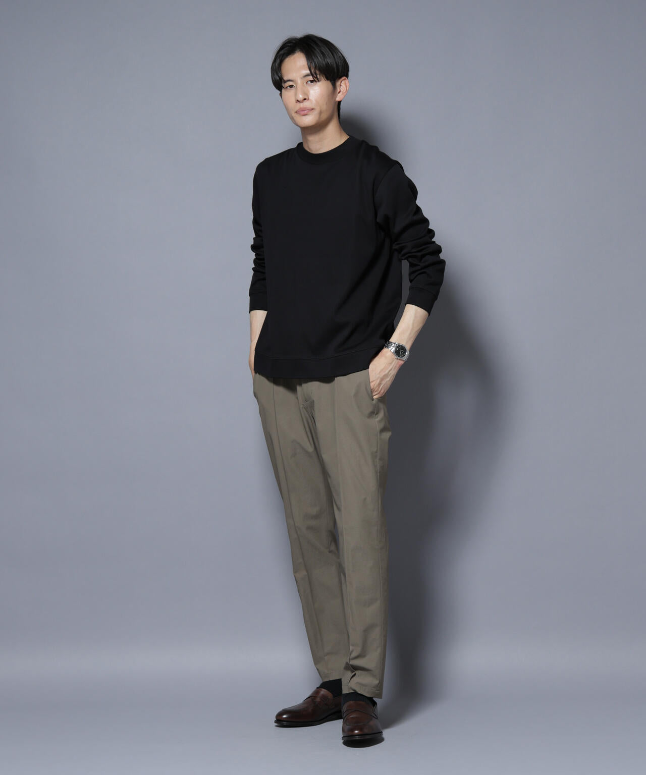 「FORMAL JERSEY」モックネックカットソー長袖