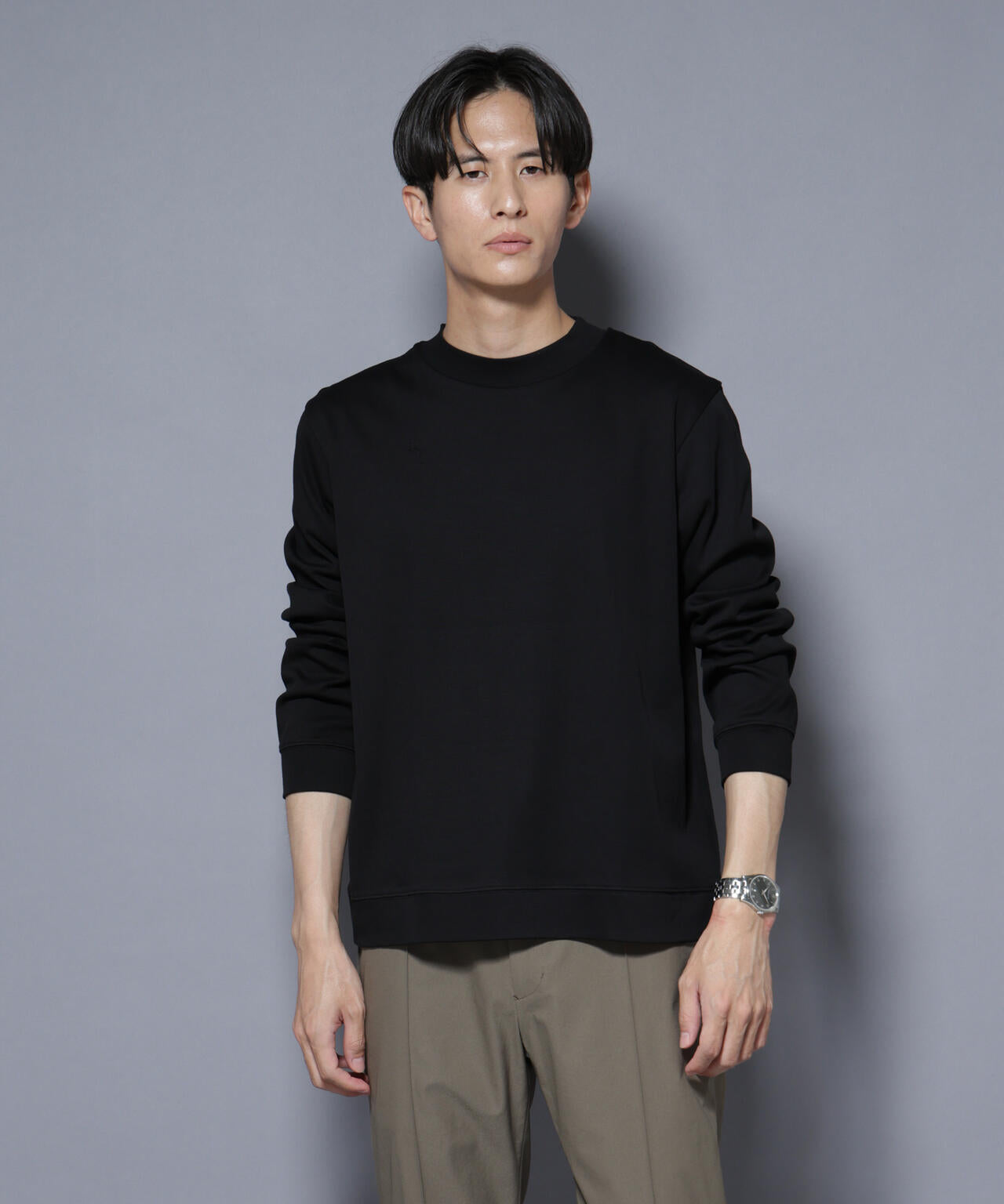 「FORMAL JERSEY」モックネックカットソー長袖