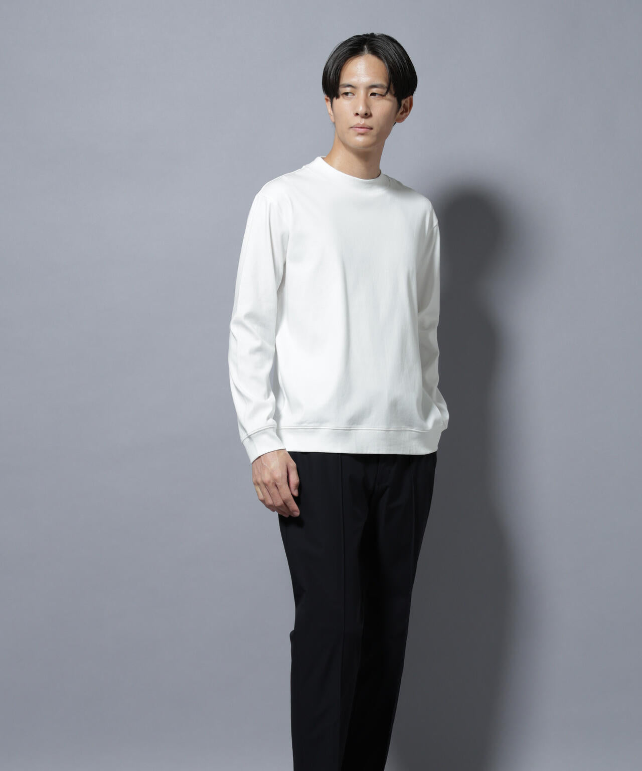 「FORMAL JERSEY」モックネックカットソー長袖
