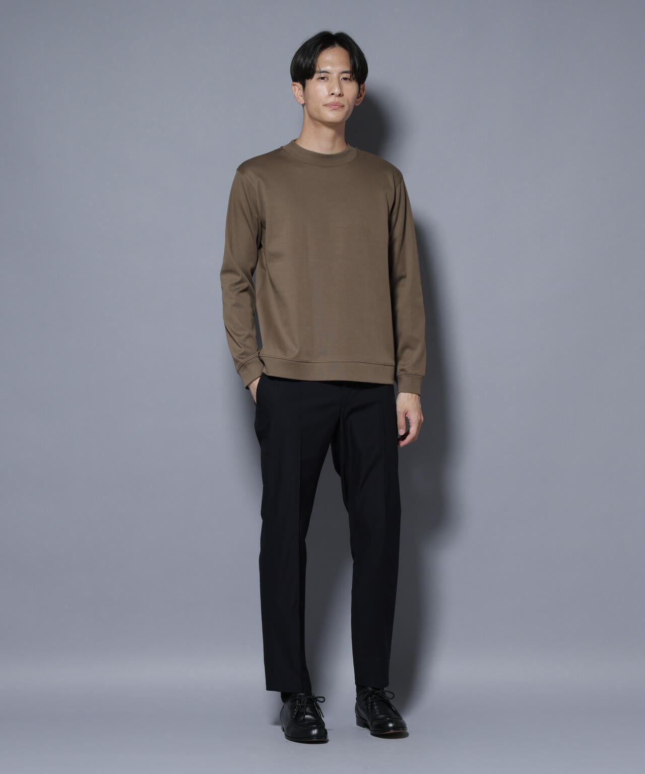 「FORMAL JERSEY」モックネックカットソー長袖
