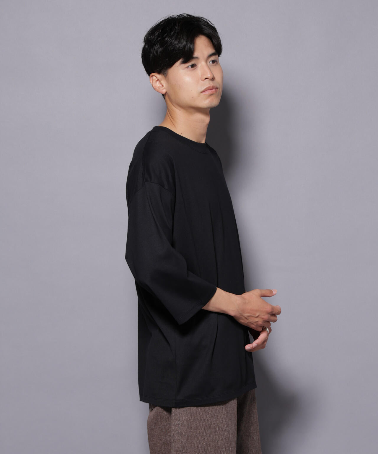Anti Soaked(R) 汗染み防止 クルーネックワイドTシャツ七分袖