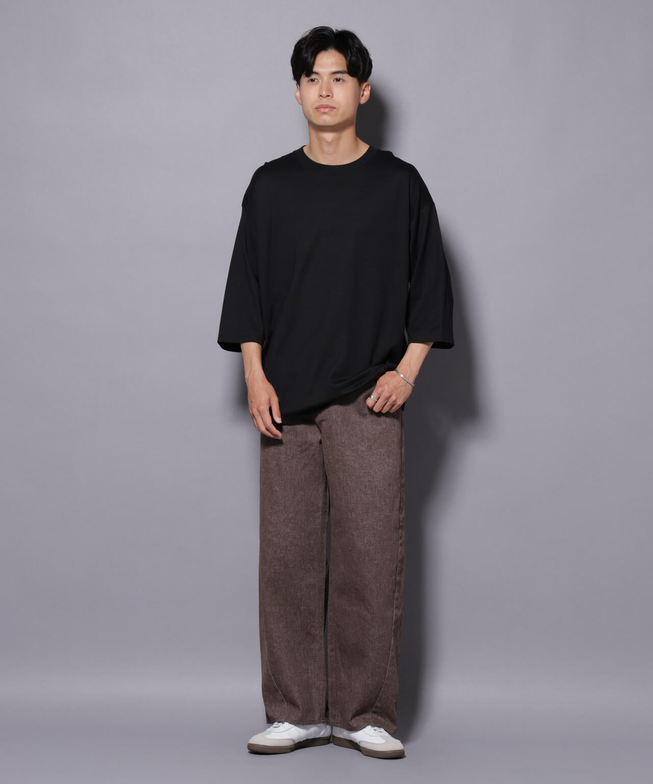 Anti Soaked(R) 汗染み防止 クルーネックワイドTシャツ七分袖