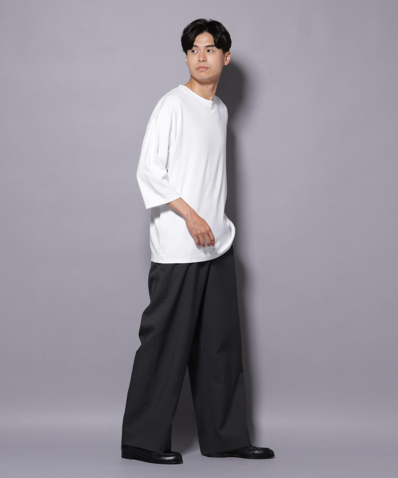 Anti Soaked(R) 汗染み防止 クルーネックワイドTシャツ七分袖