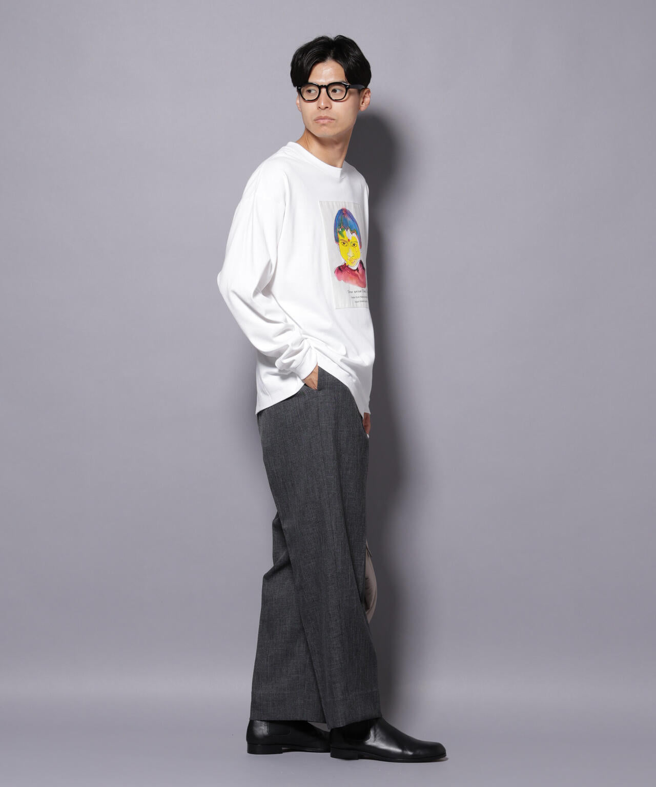 Anti Soaked(R)×SUNCHAIポートレート汗染み防止 Ｔシャツ長袖