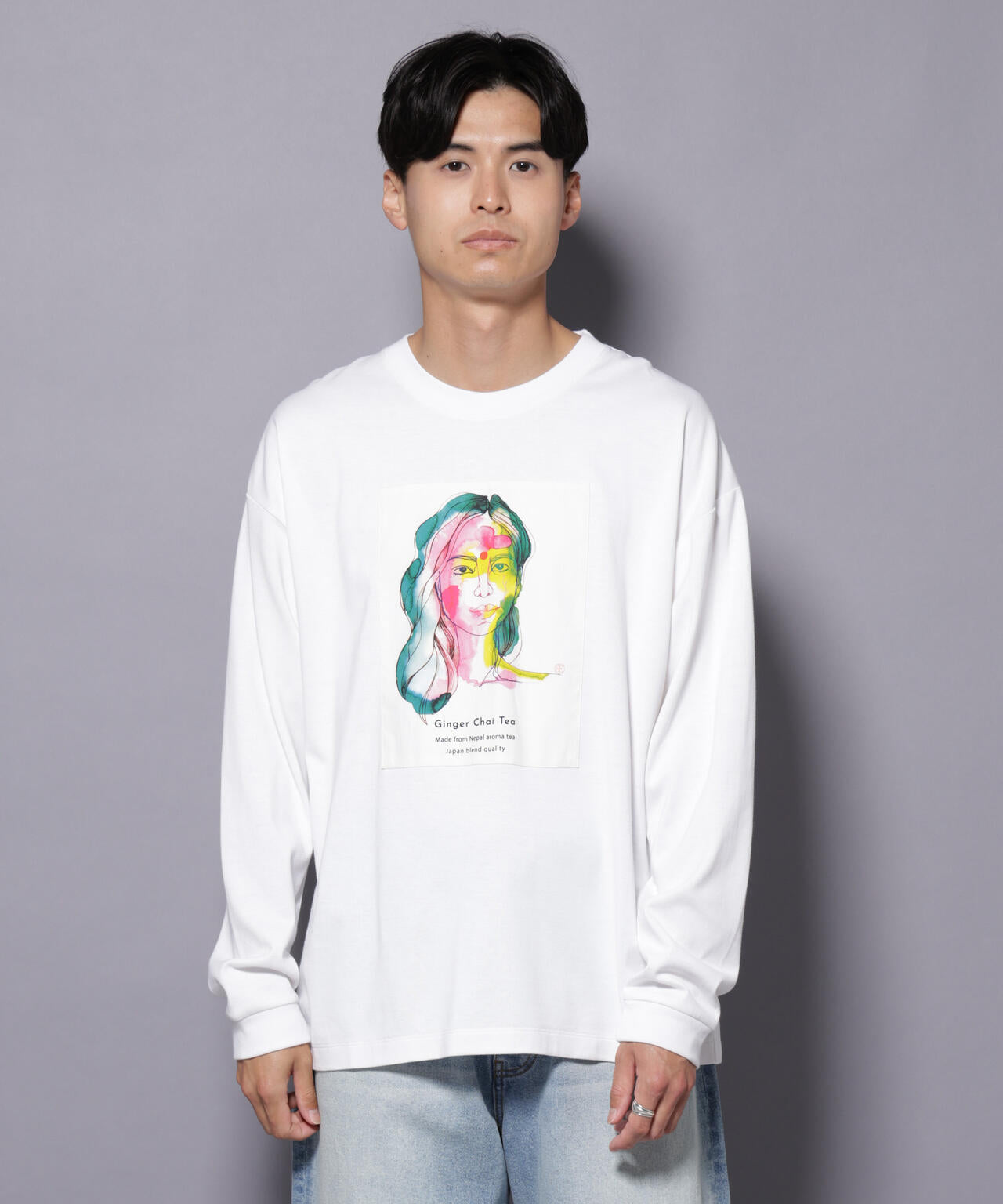 Anti Soaked(R)×SUNCHAIポートレート汗染み防止 Ｔシャツ長袖