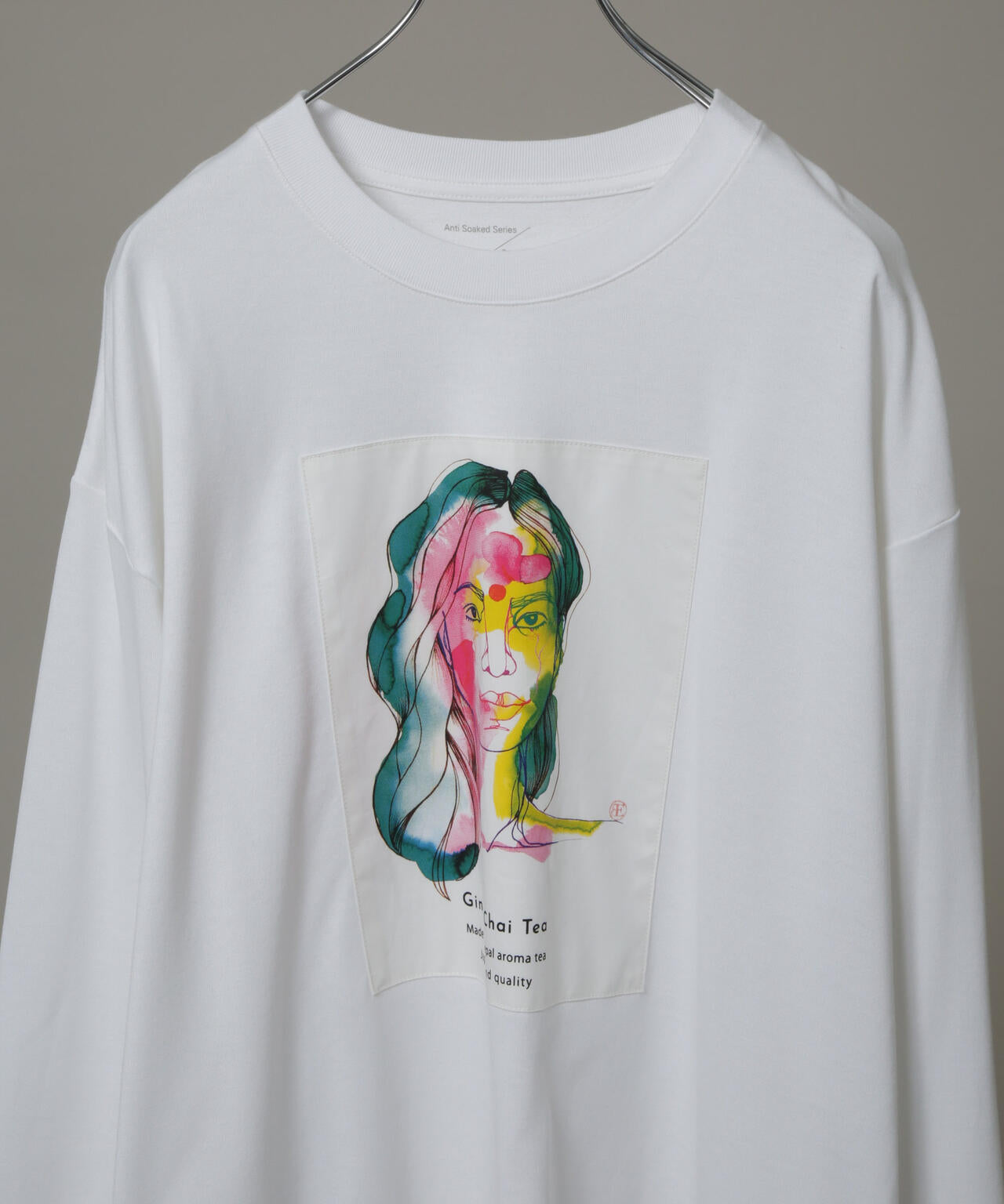 Anti Soaked(R)×SUNCHAIポートレート汗染み防止 Ｔシャツ長袖