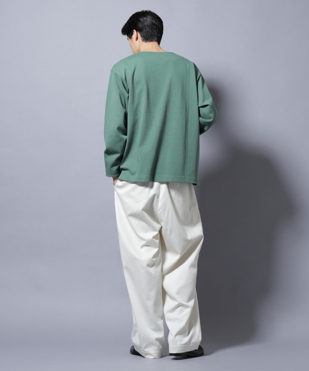 天竺ヘビーコットンボートネックＴシャツ 長袖