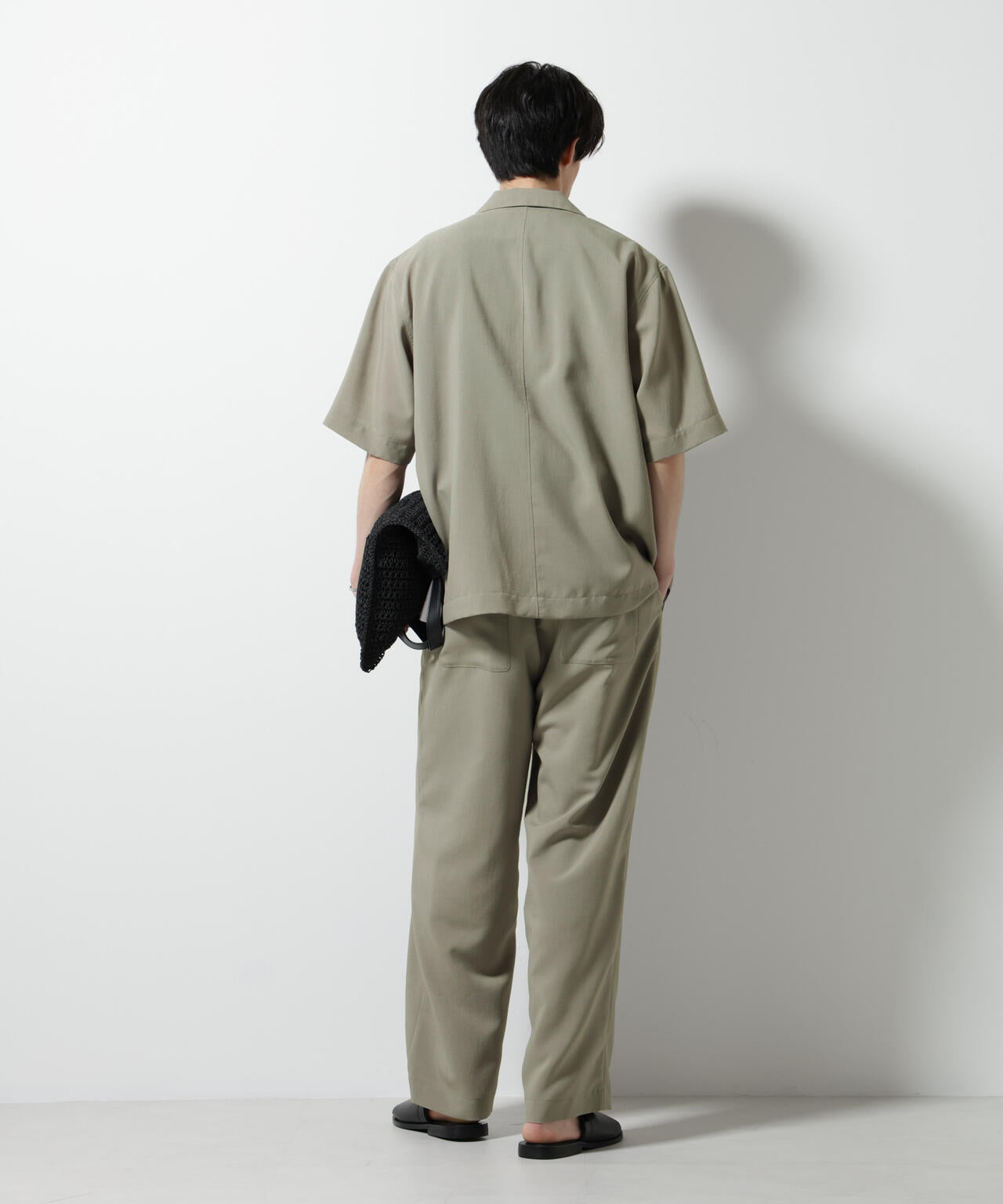 メランジドライイージーテーパードパンツ（セットアップ可）
