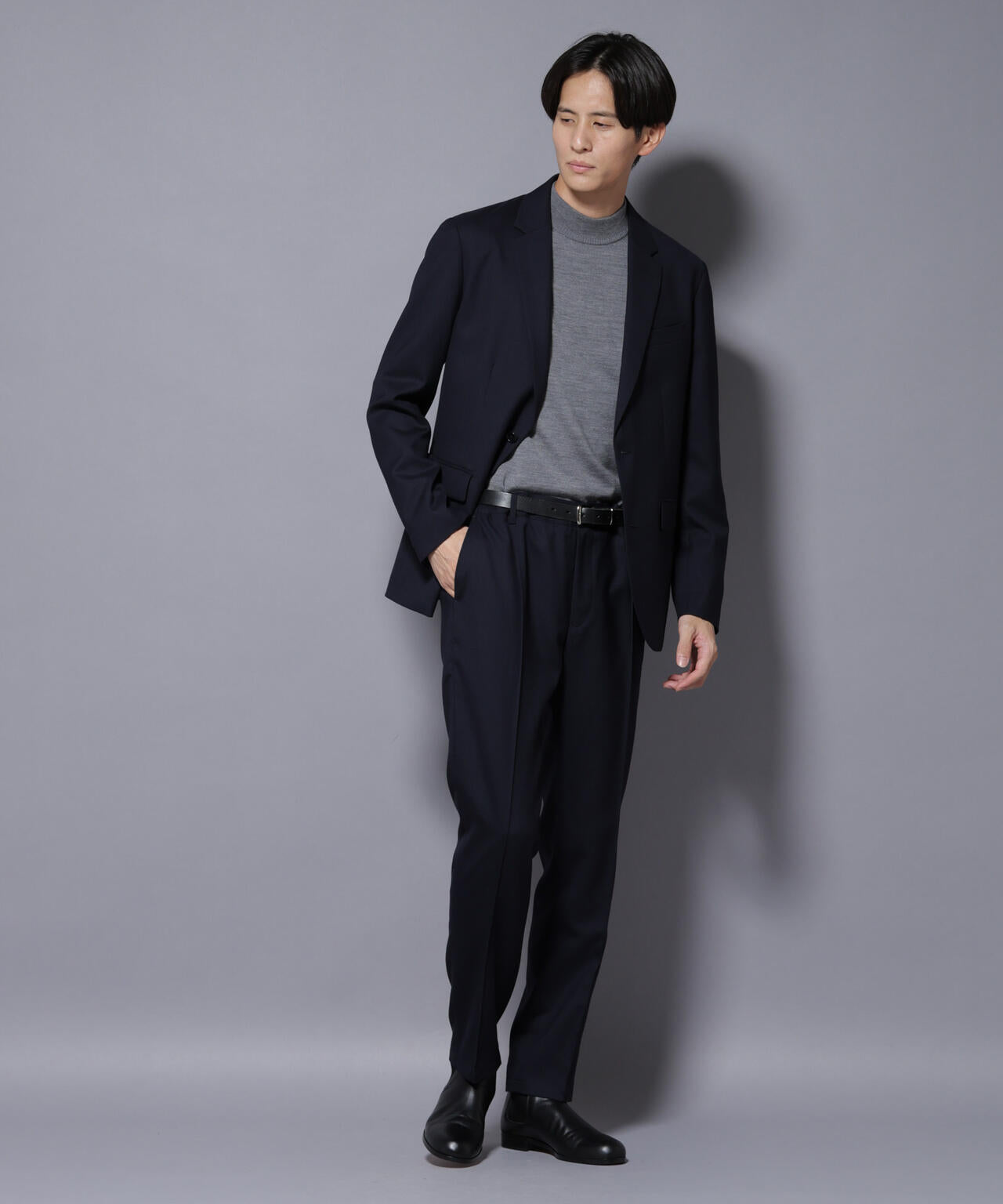 「N TROUSERS PREMIUM」RENU(R)ウール混洗えるサキソニーパンツ(セットアップ可)