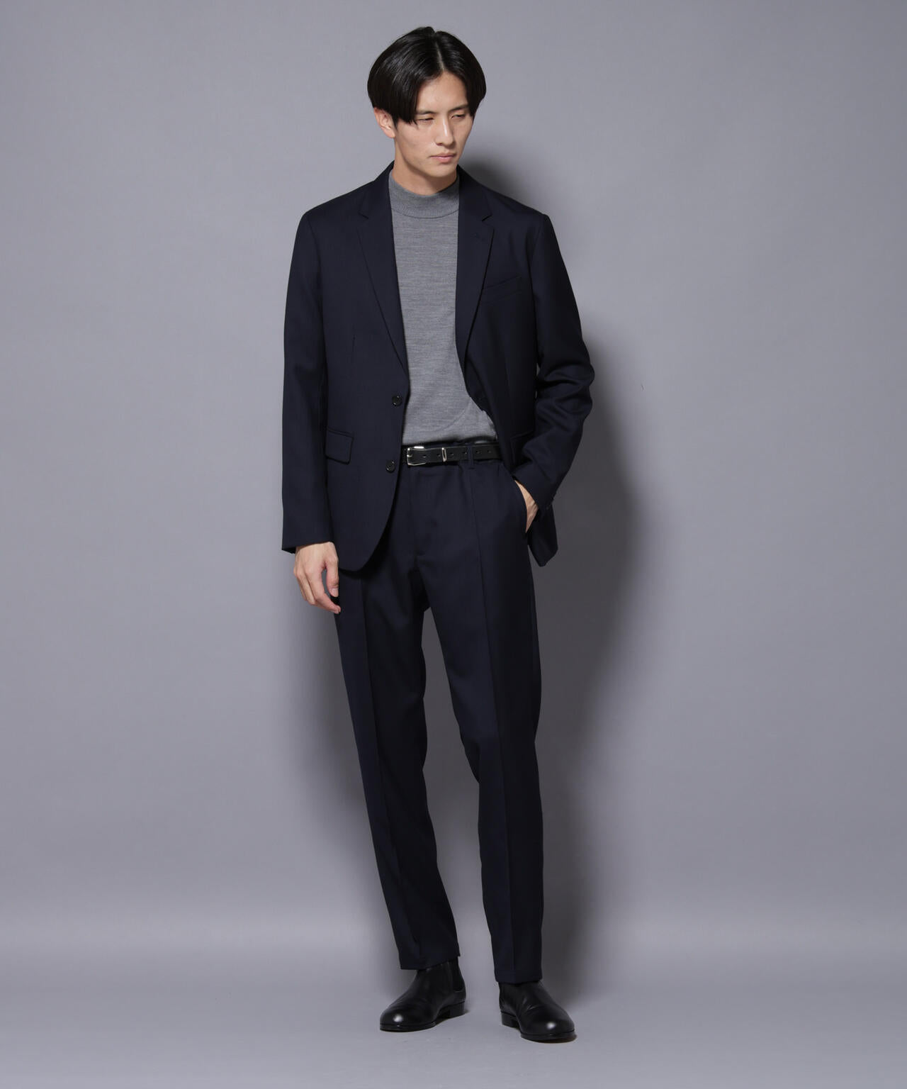 「N TROUSERS PREMIUM」RENU(R)ウール混洗えるサキソニーパンツ(セットアップ可)