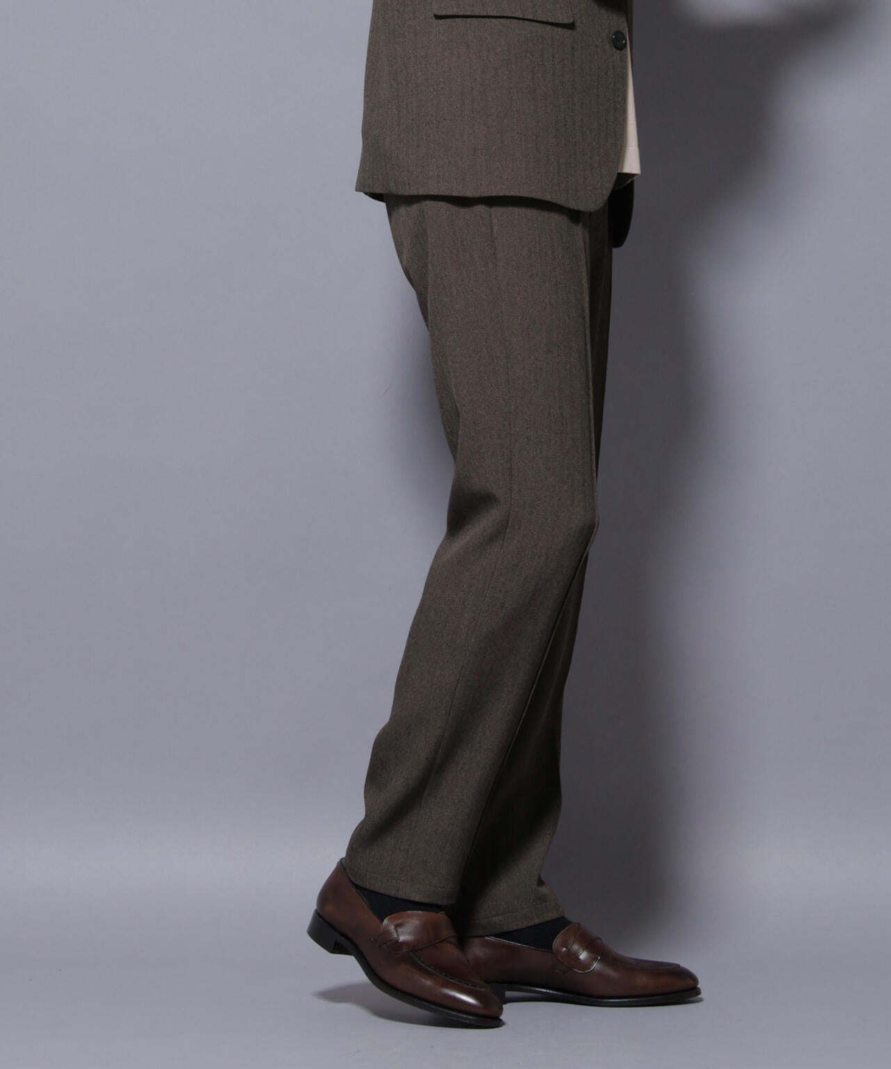 ｢N TROUSERS BASIC｣ 洗えるMIXツイードストレッチパンツ(セットアップ可)