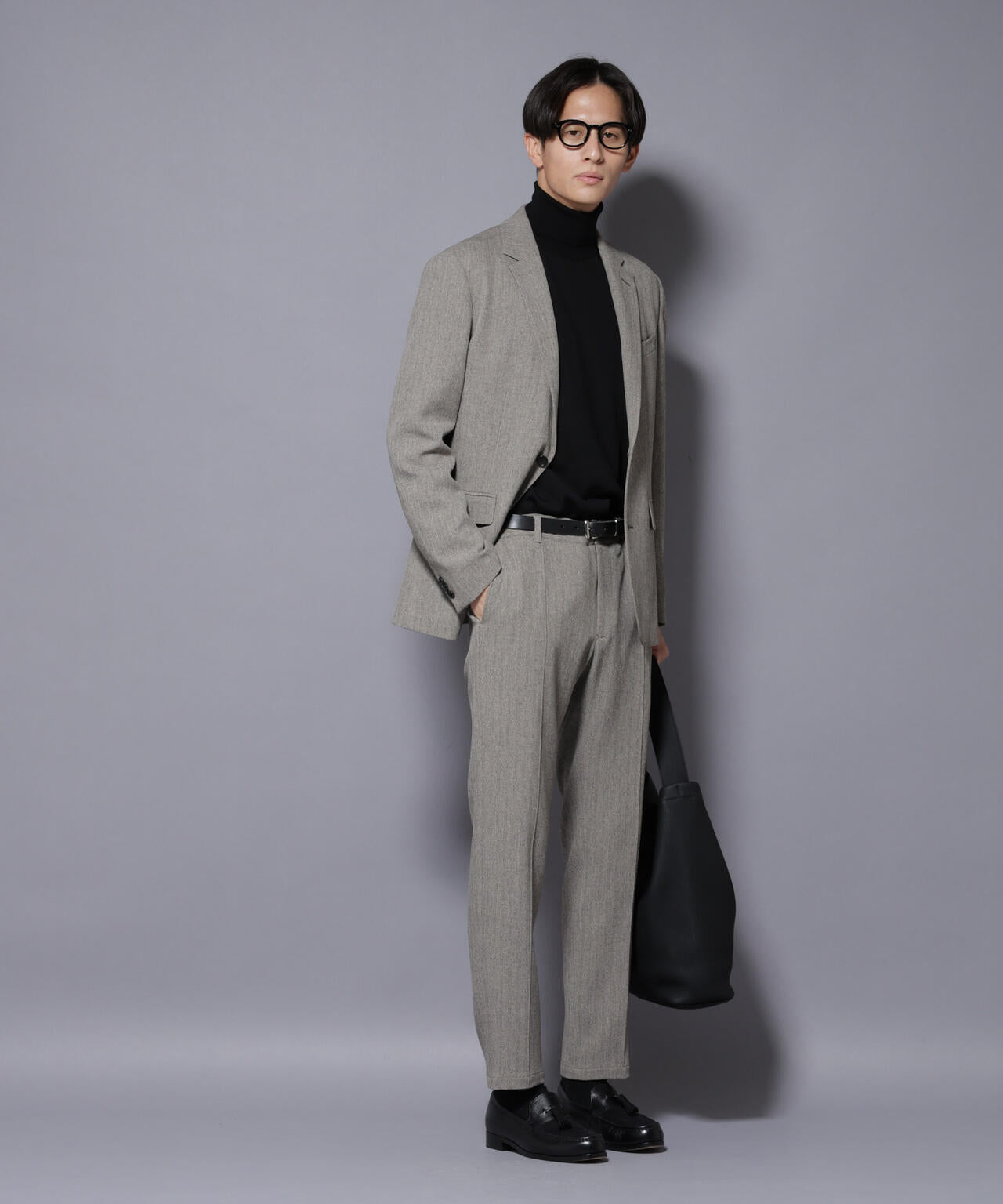 ｢N TROUSERS BASIC｣ 洗えるMIXツイードストレッチパンツ(セットアップ可)