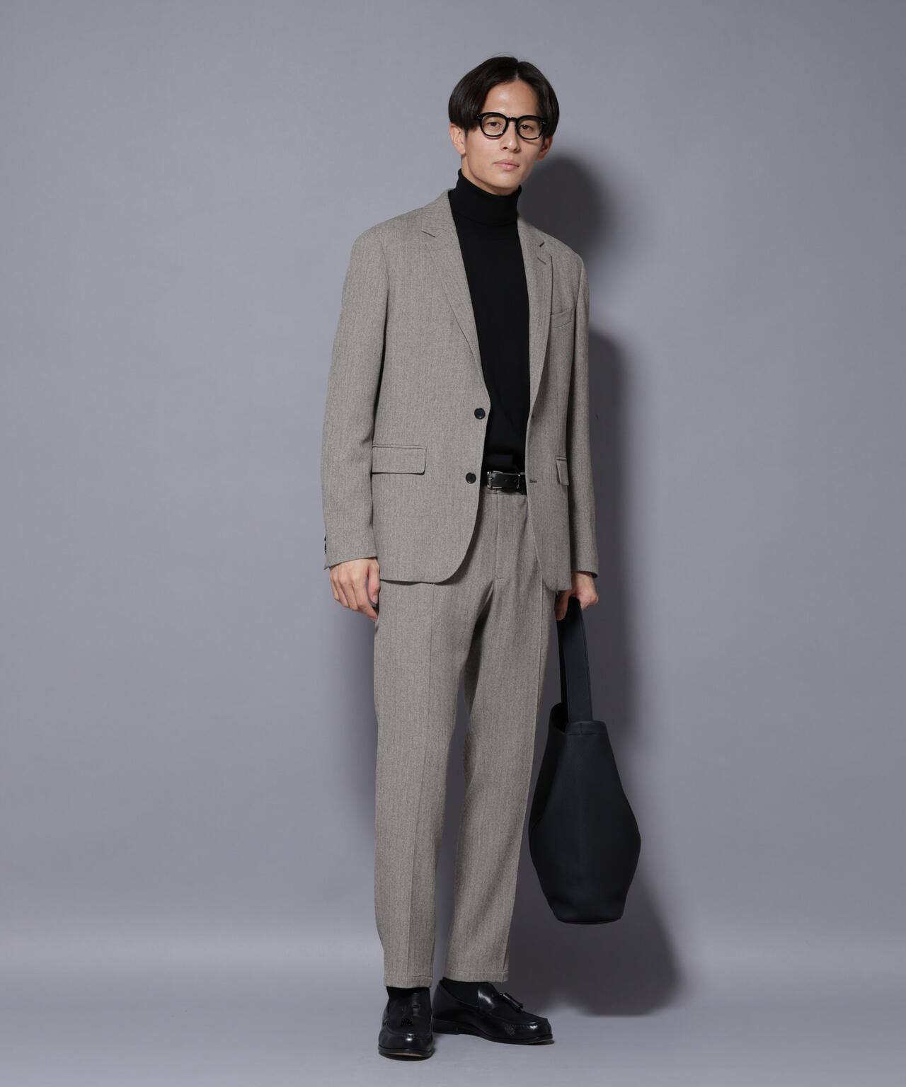 ｢N TROUSERS BASIC｣ 洗えるMIXツイードストレッチパンツ(セットアップ可)